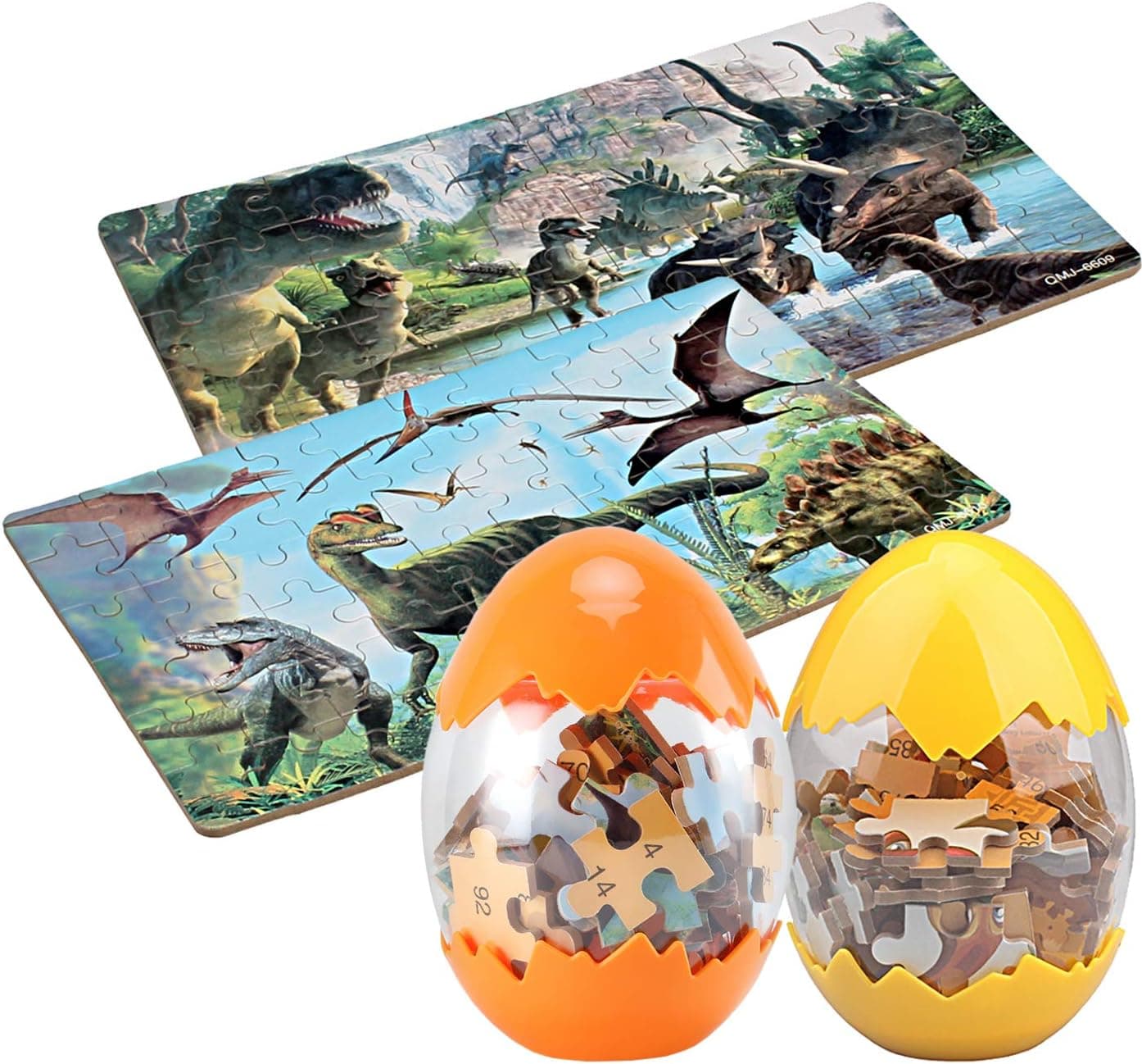 Dinosaur Puzzle, Wooden Puzzles 60 Pieces Puzzles for Kids 3 Years+ Dino Toys 2 Pack Boys Girls Gift