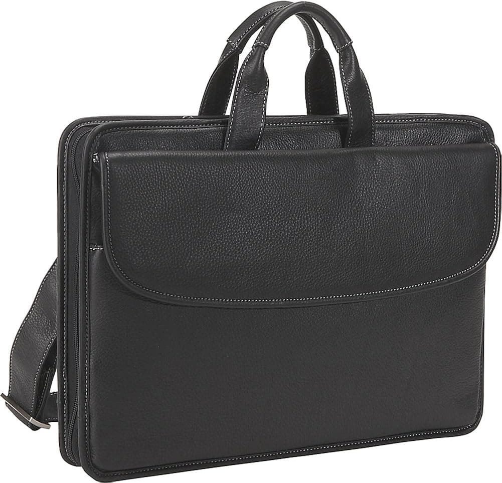 J & M Portfolio Laptop Briefcase Color: Black Tumbled