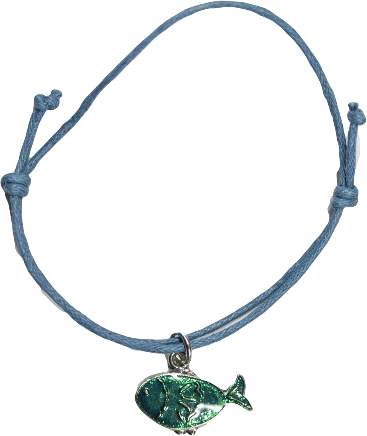 2 Inch Bracelet and Beach Sand Keepsake Jar (Green Fish)