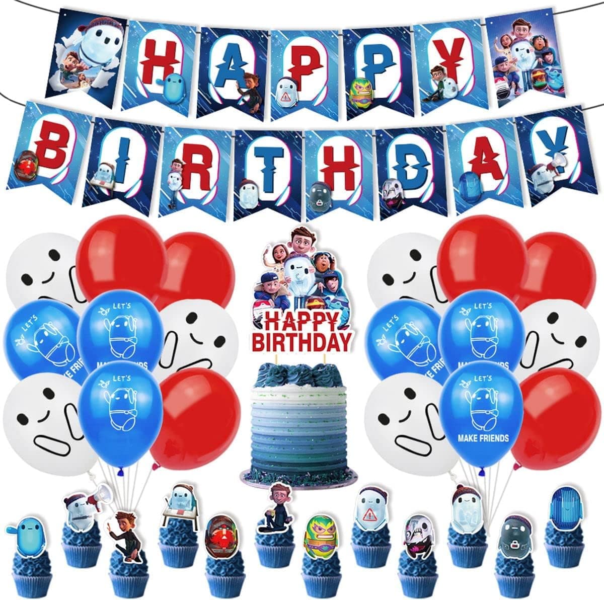 OULUN Birthday Party Supplies For Ron's Gone Wrong , Girls Kids Theme Party Decoration