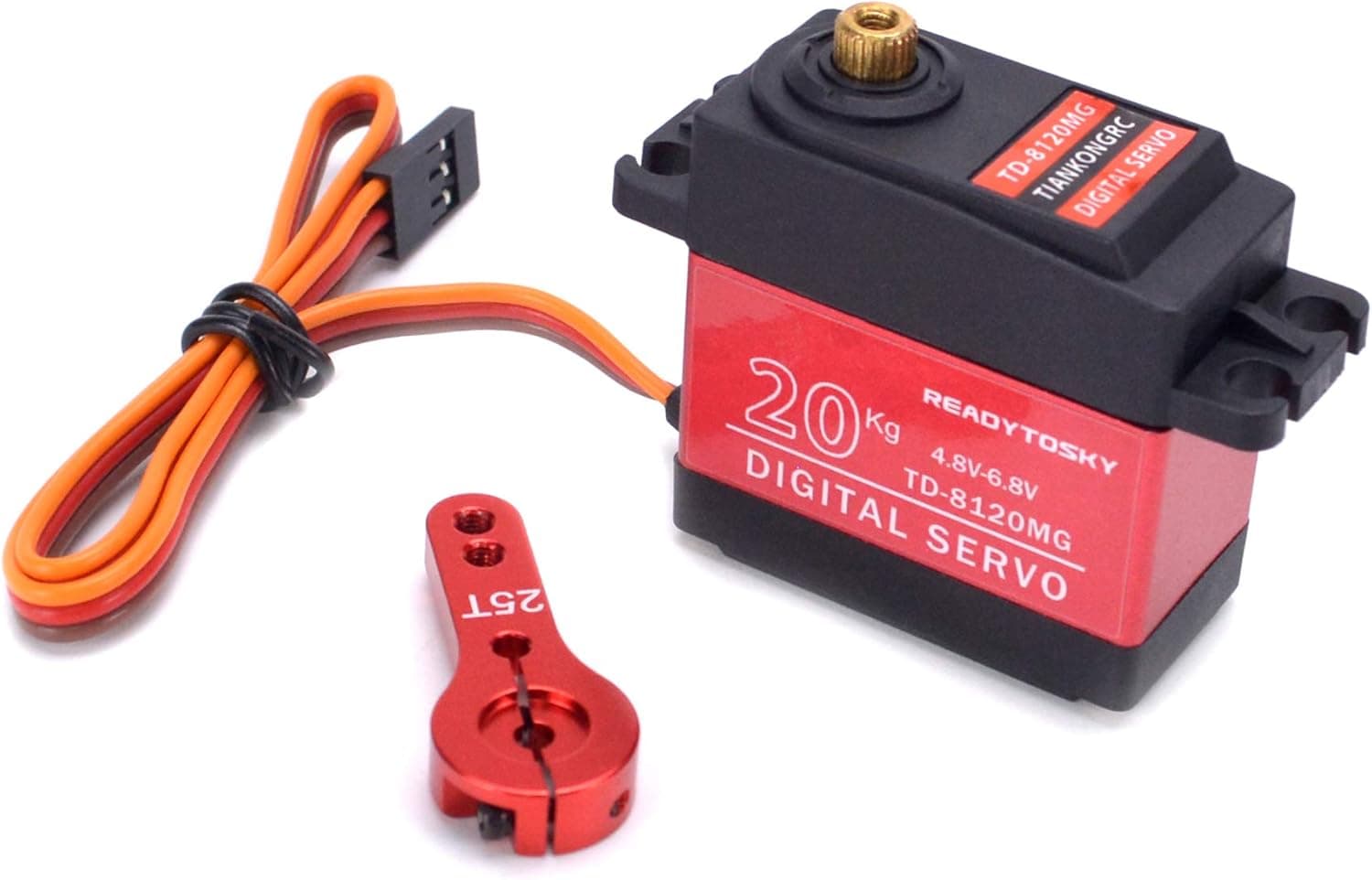 RC Digital 20KG Servo 270 Degree High Torque Metal Gear Servo+25T Servo Horn for RC Toys Model