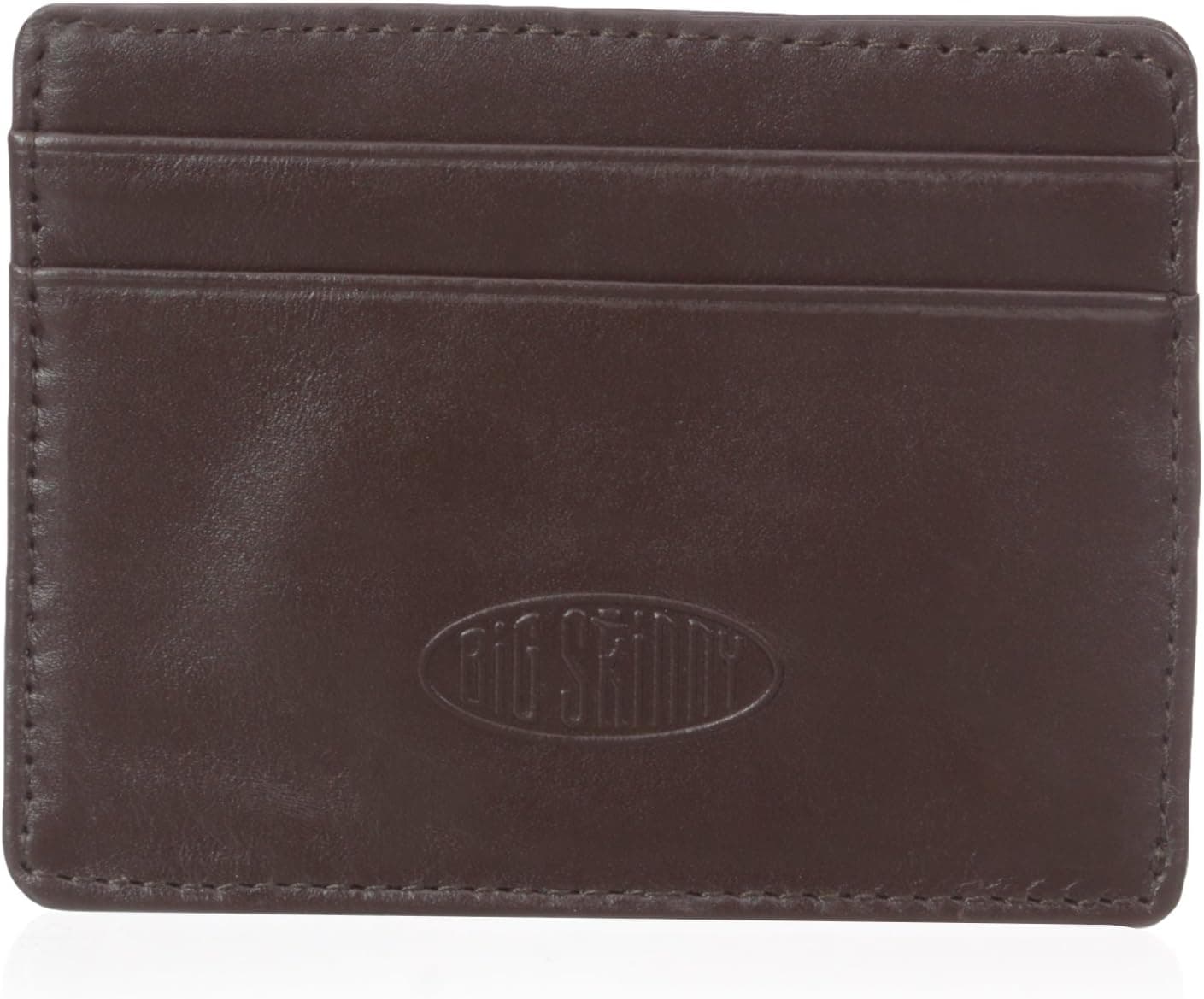 Big Skinny Open Sided Leather Card Wallet, Holds Up to 9 Cards, Brown