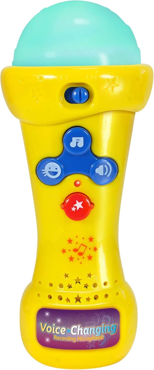 Little Pretender Kids Microphone | Voice Changer Toy Microphone with Record & Playback | Toddler Microphone with Multi-Color LED Lights and 6 Built-in Songs for Ages 3+
