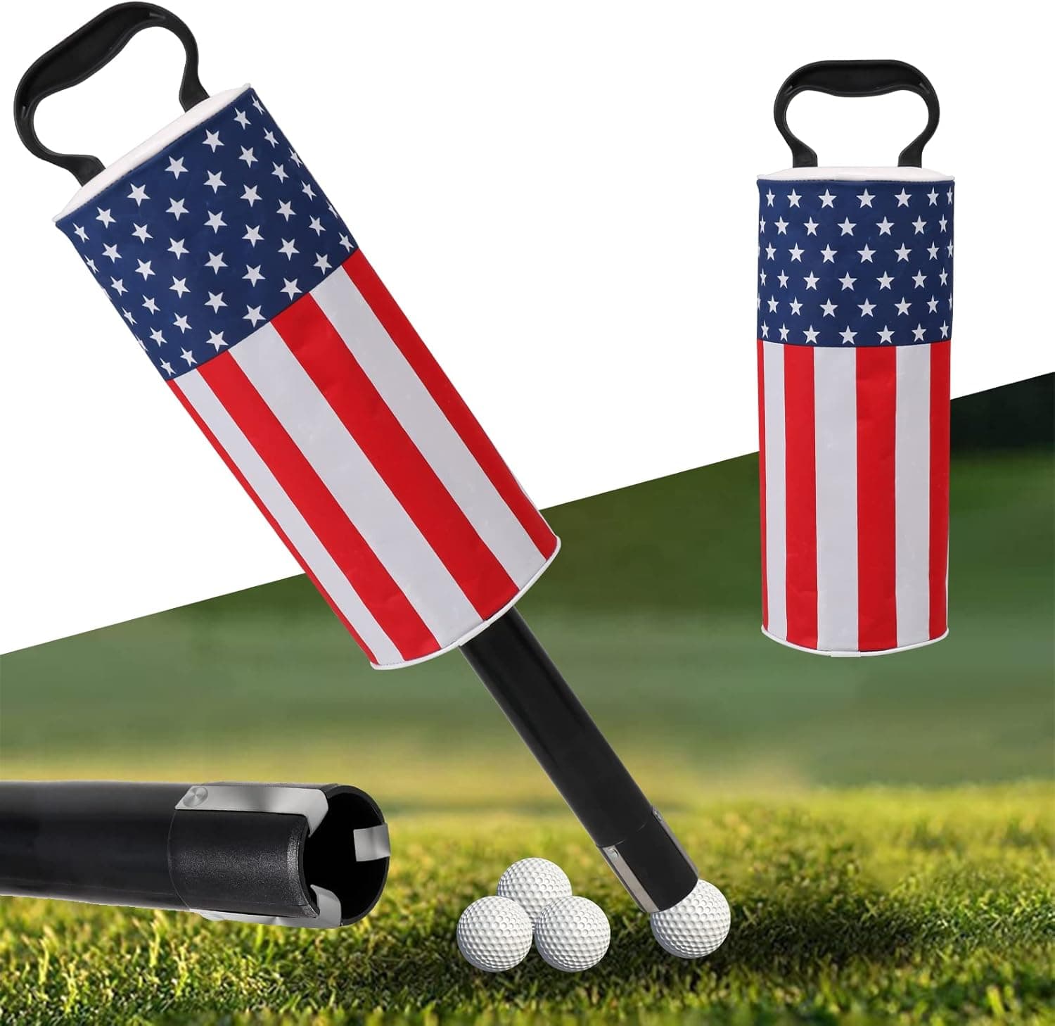 Golf Shag Bag,Portable Golf Ball Retriever with Removable Plastic Tube and Canvas Bag for Golf Ball Picker Upper,Hold Up to 72 Balls
