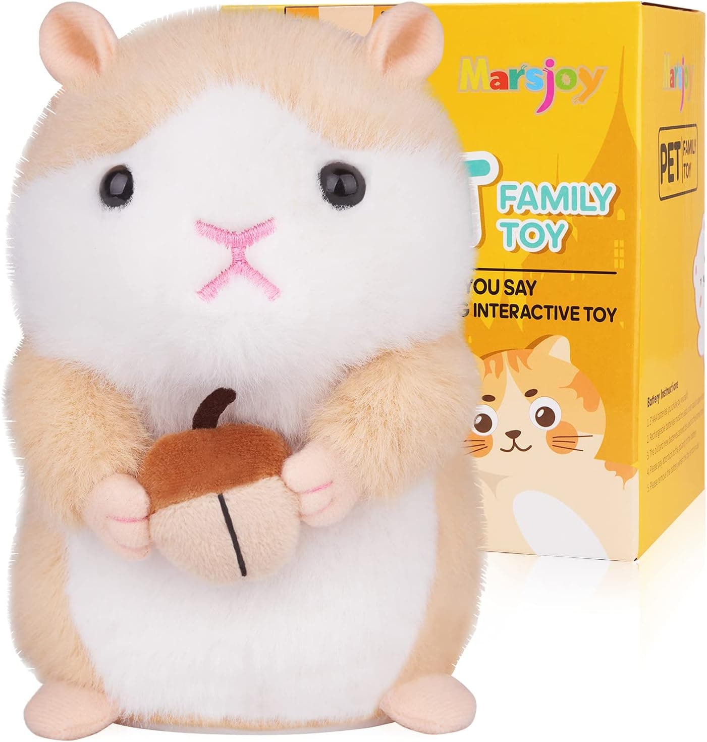 Hamster Talking Pet Toy Repeat What You Say Robot Plush Stuffed Animal Interactive, Electronic Pet, Dancing and Shaking Robotic Recording Toy, Animated Toy Pet for Girls Boys Baby Kids H: 6.3"