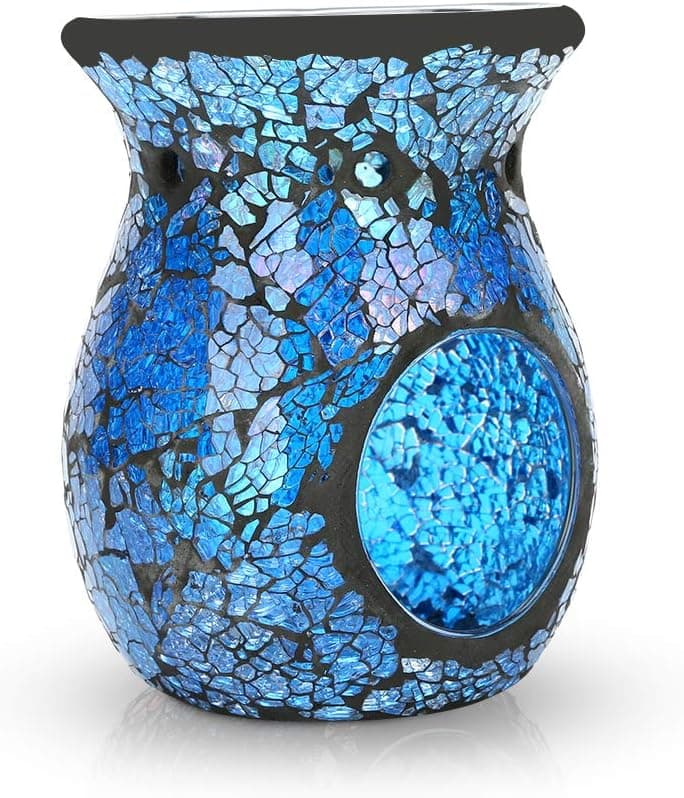 Mosaic Oil Burner,Turkish Moroccan Mosaic Tealights Wax Melt,Aromatherapy Essential Oil Burner, Table lamp Great Decoration