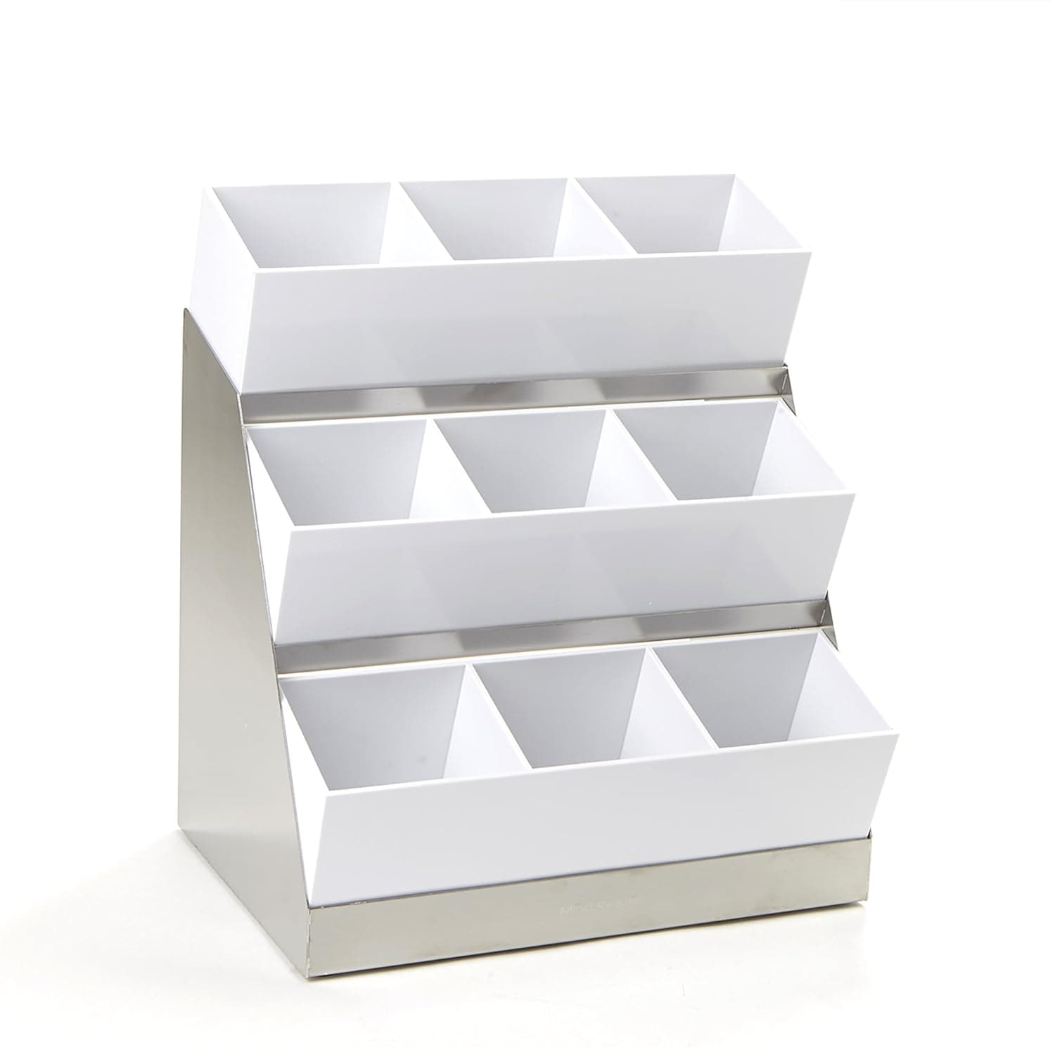 Mind Reader Condiment and Accessories Organizer, 9 Compartments, Stainless Steel