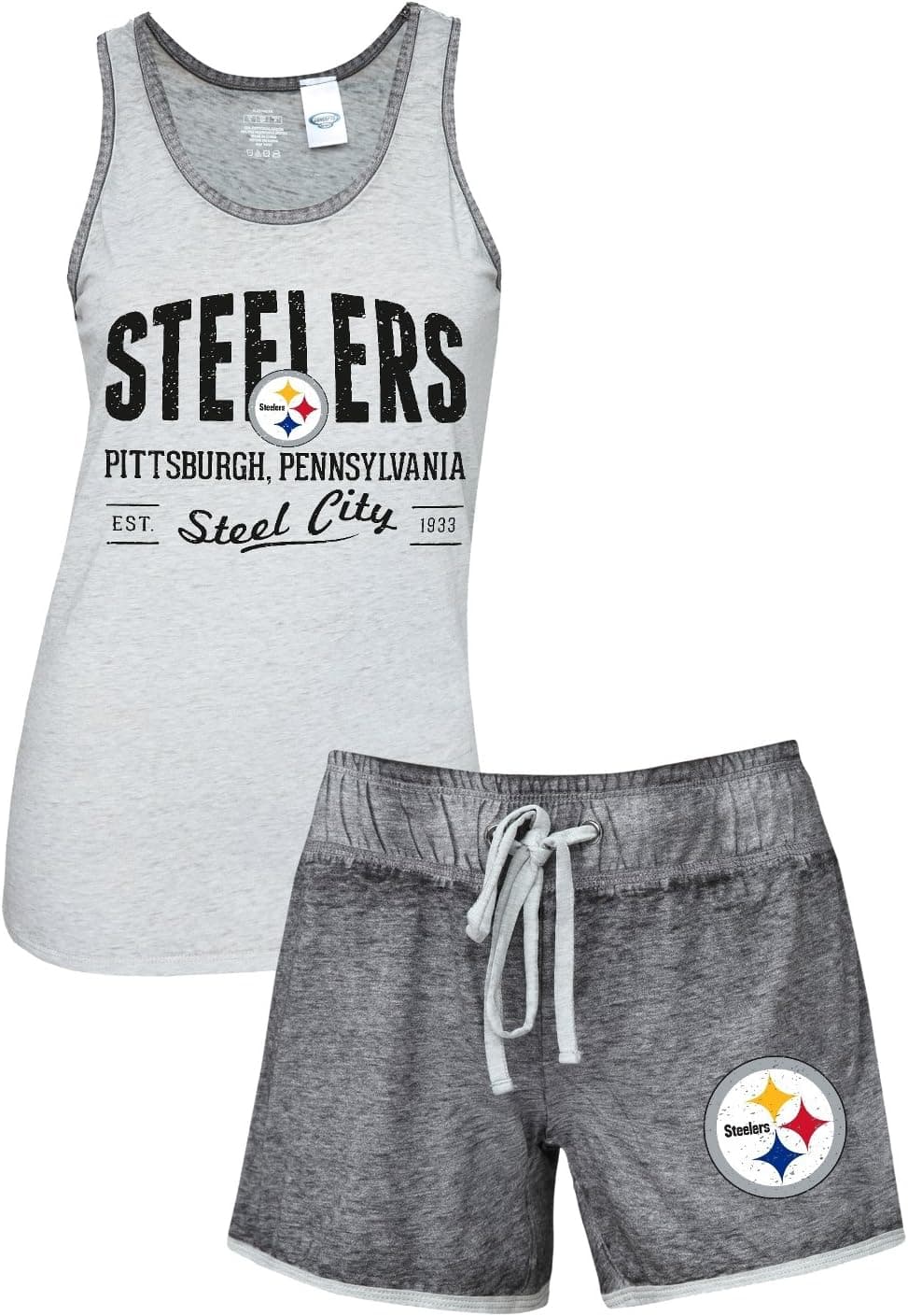 Concepts Sport Pittsburgh Steelers Women's NFL Good Deed Dual Blend Tank & Short Sleep Set