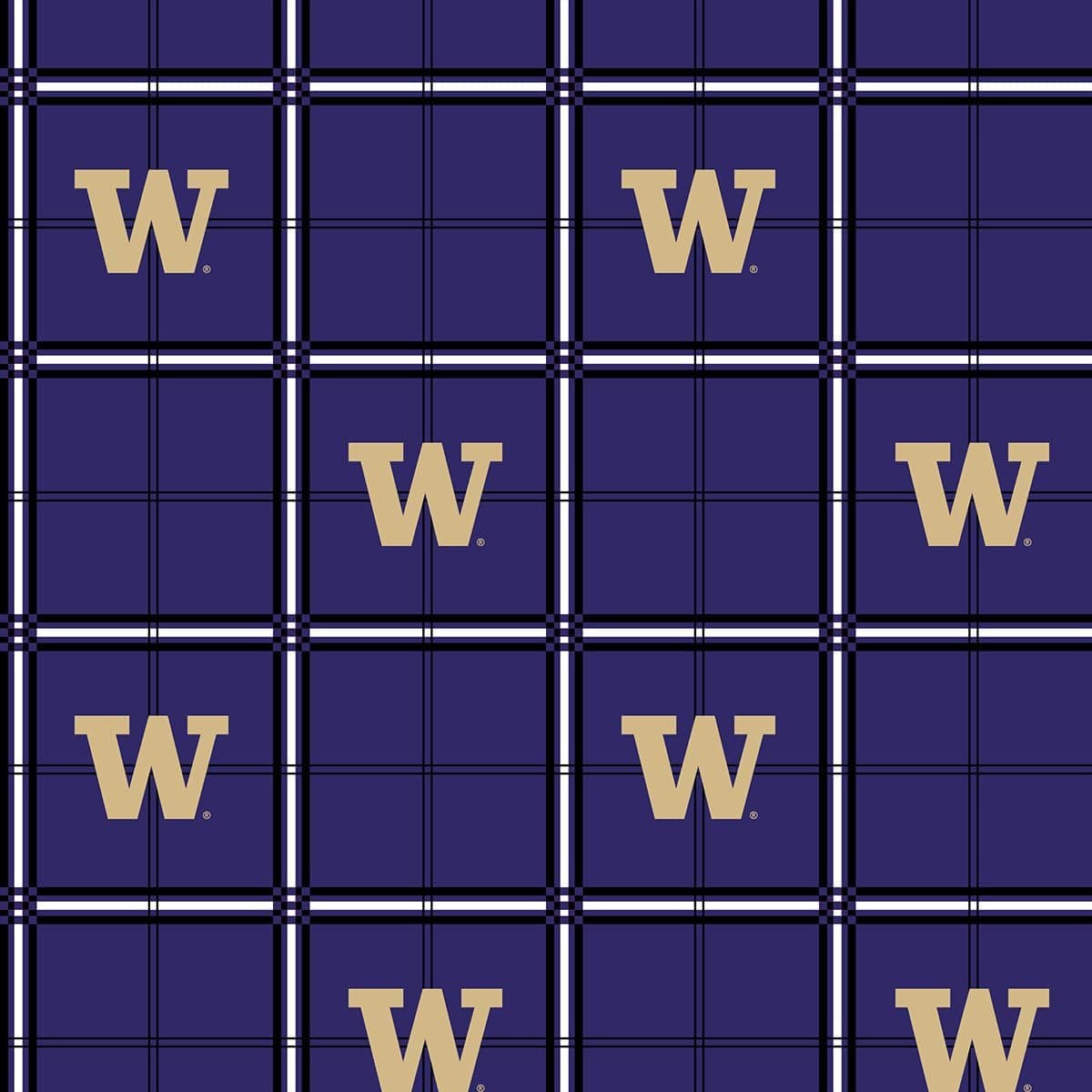 Washington Huskies Flannel Fabric-University of Washington Flannel Fabric Sold by The Yard