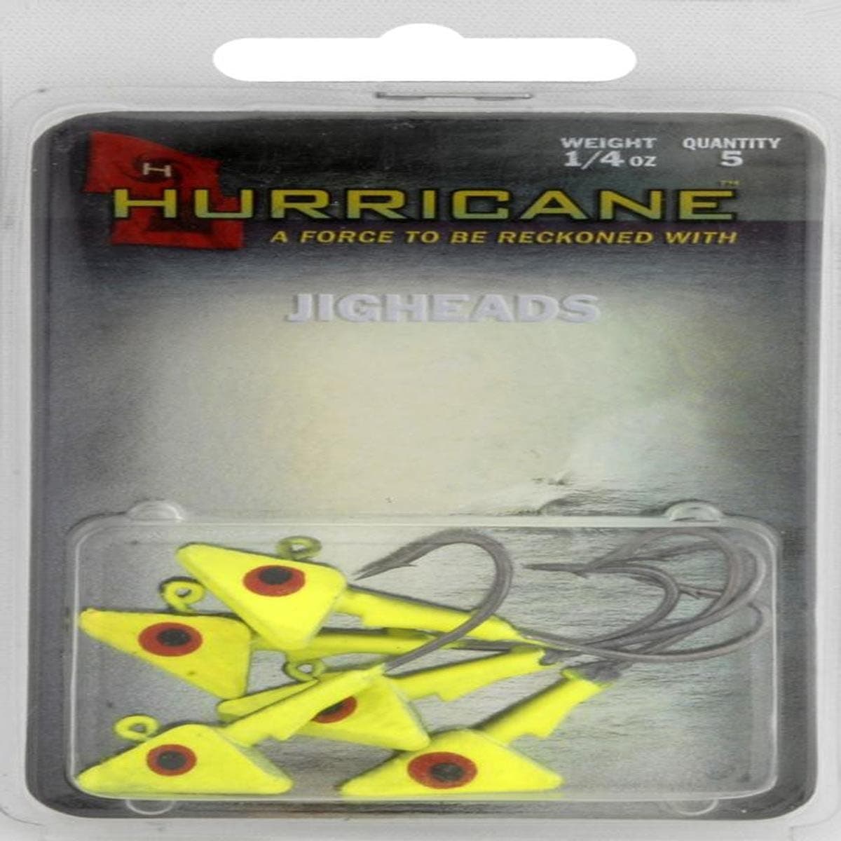 Hurricane Saltwater Jig Head, 1/4-Ounce, Chartreuse/Black