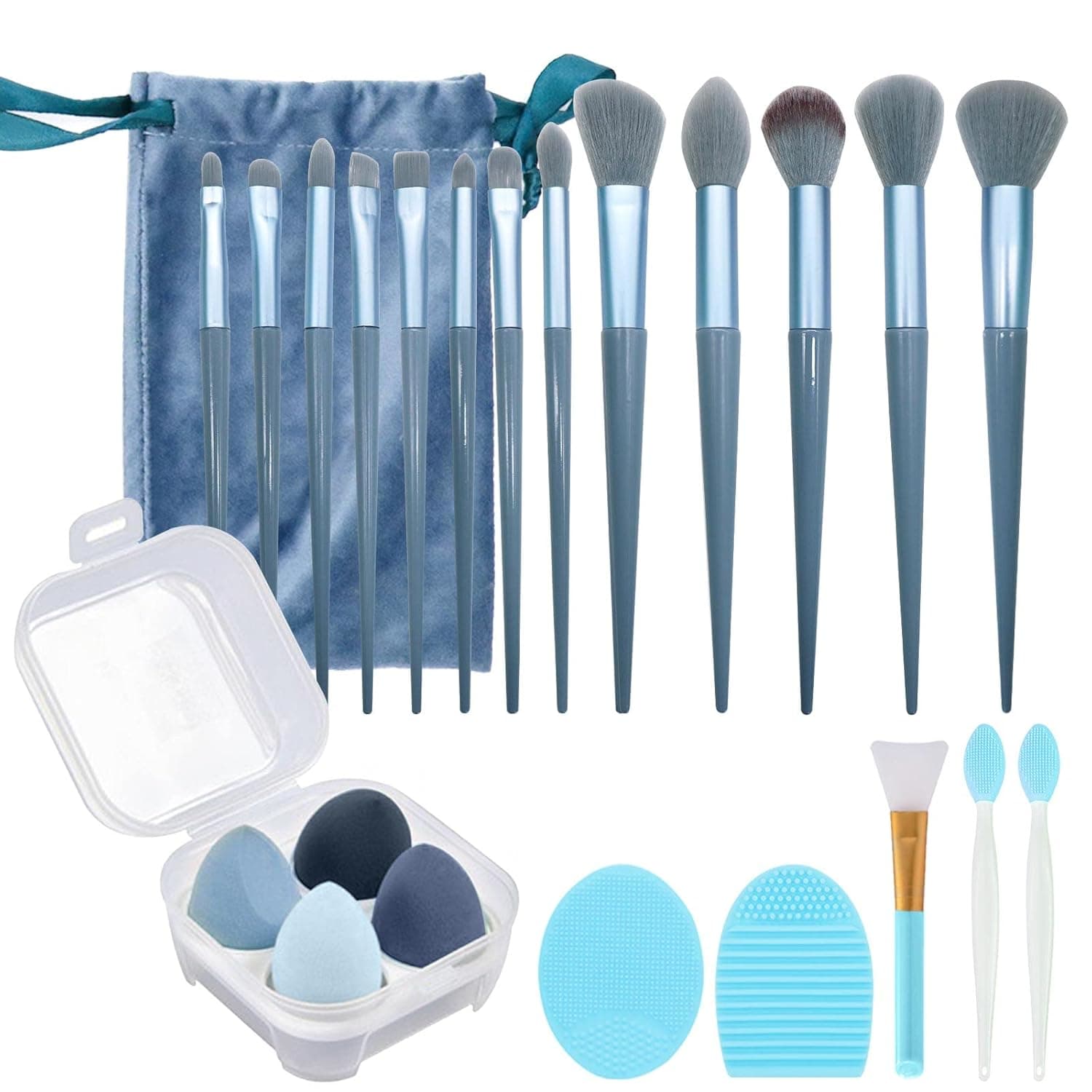 Makeup Brushes 22 Pcs Makeup Kit,Foundation Powder Brush Eyeshadow Brush Make up Brushes Set (Blue)