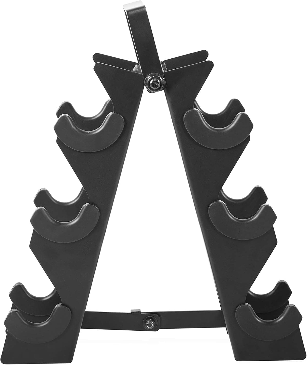 WF Athletic Supply Neoprene Coated Dumbbell Set with A Frame Storage Rack, Non-Slip Grip & Hexagon Shape, Space Saving Home Gym Equipment, Color Options Available