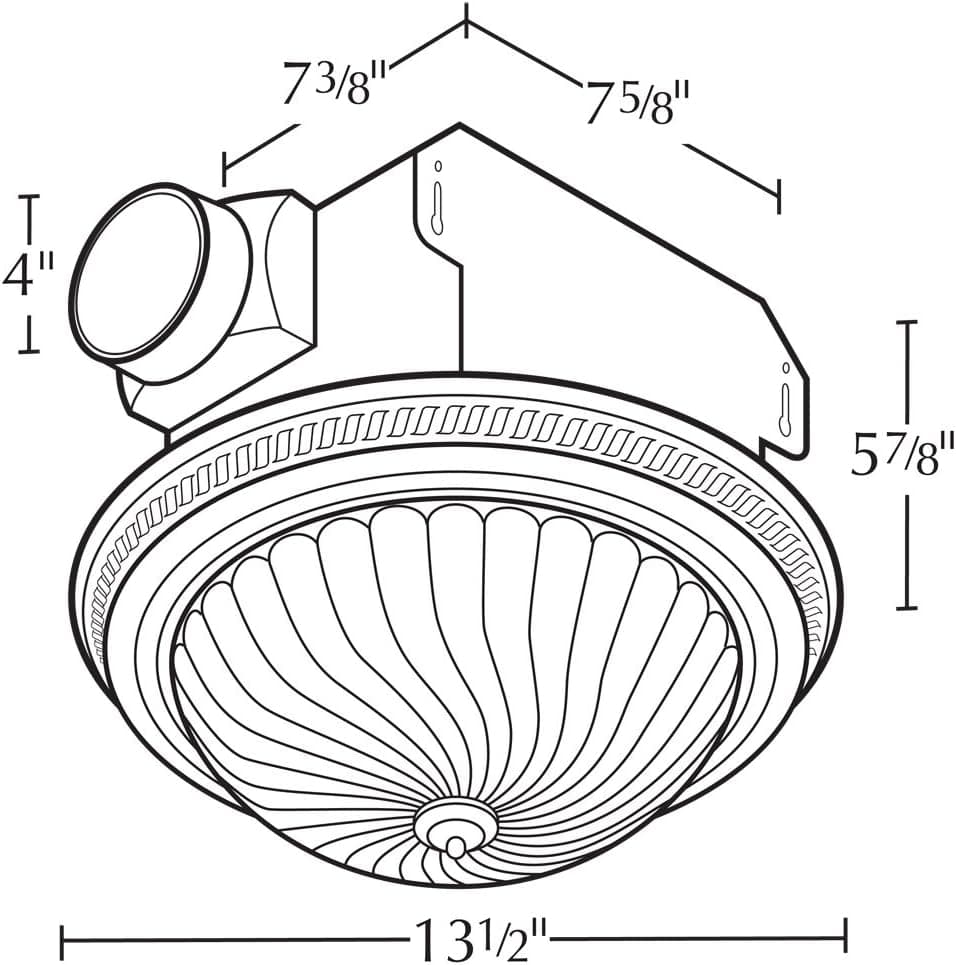 Air King DRLC701 Round Bath Fan with Light, Bronze