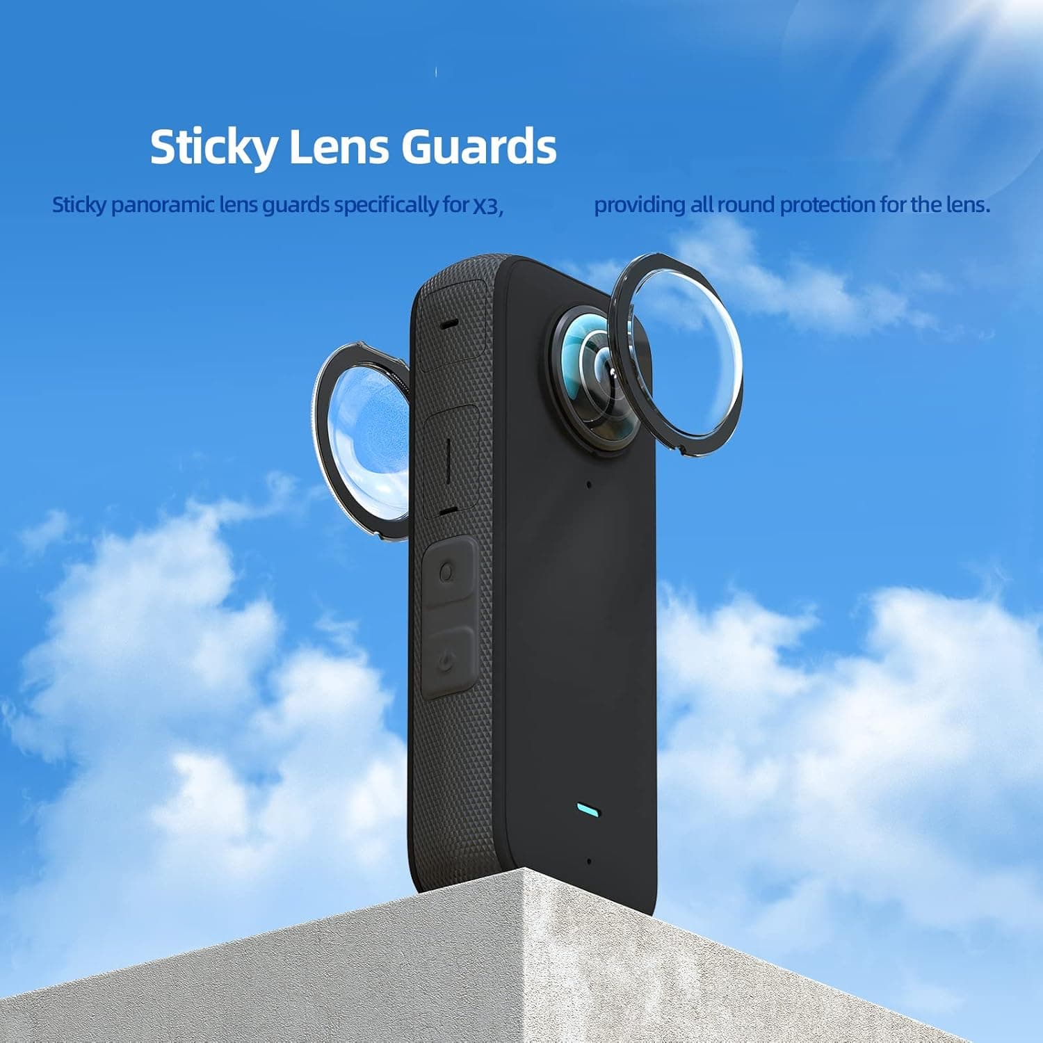 JOYSOG Lens Guard Protector Cover for Insta360 X3 Panoramic Action Camera, 2PCS Lens Cap Protective Accessoris