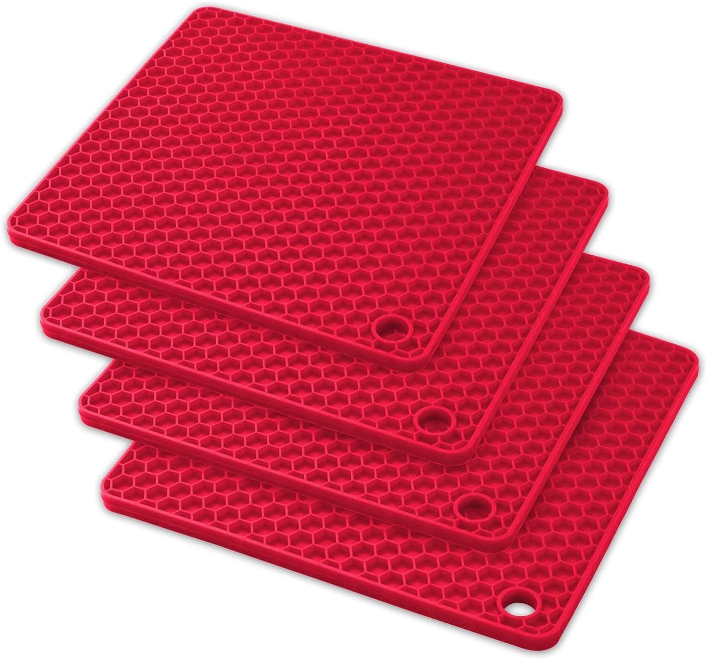 Silicone Trivet Mats - Pot Holders - Drying Mat Our potholders Kitchen Tools is Heat Resistant to 440°F, Non-Slip Durable Flexible Easy to wash and Dry and Contains 4 pcs by Q's INN.