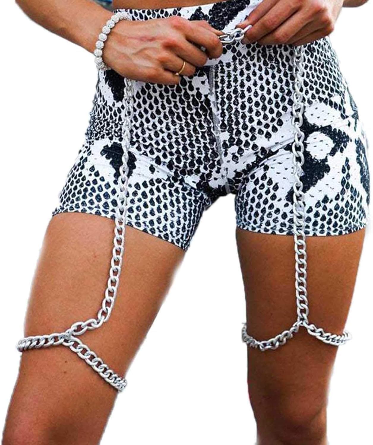 Nicute Multilayered Thigh Chain Silver Leg Chains Summer Beach Body Jewelry for Women and Girls
