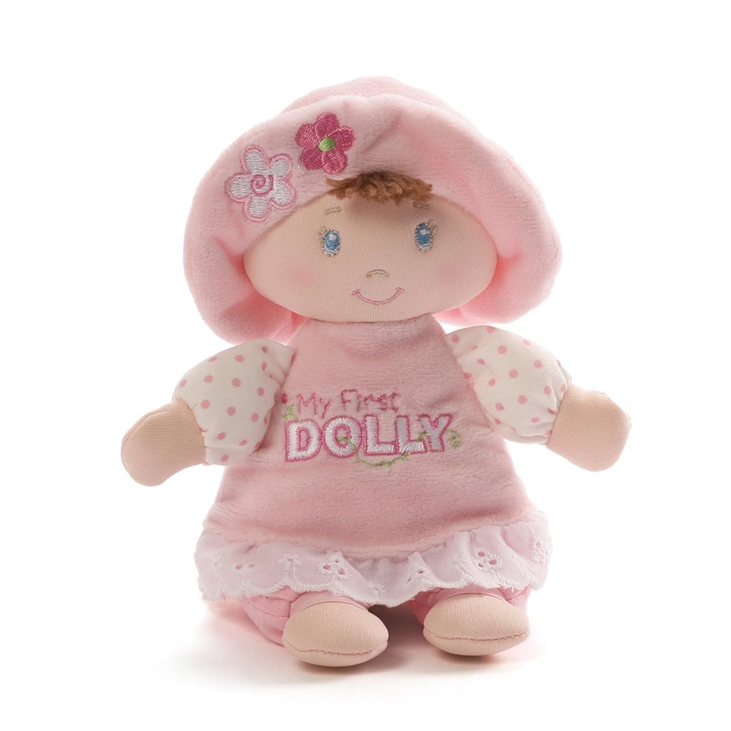 Gund Baby My First Dolly Brunette Rattle, 7 Inch