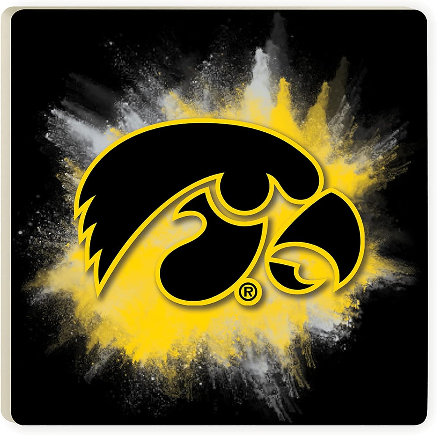 University of Iowa Color Splash 4 x 4 Absorbent Ceramic Coasters Pack of 4