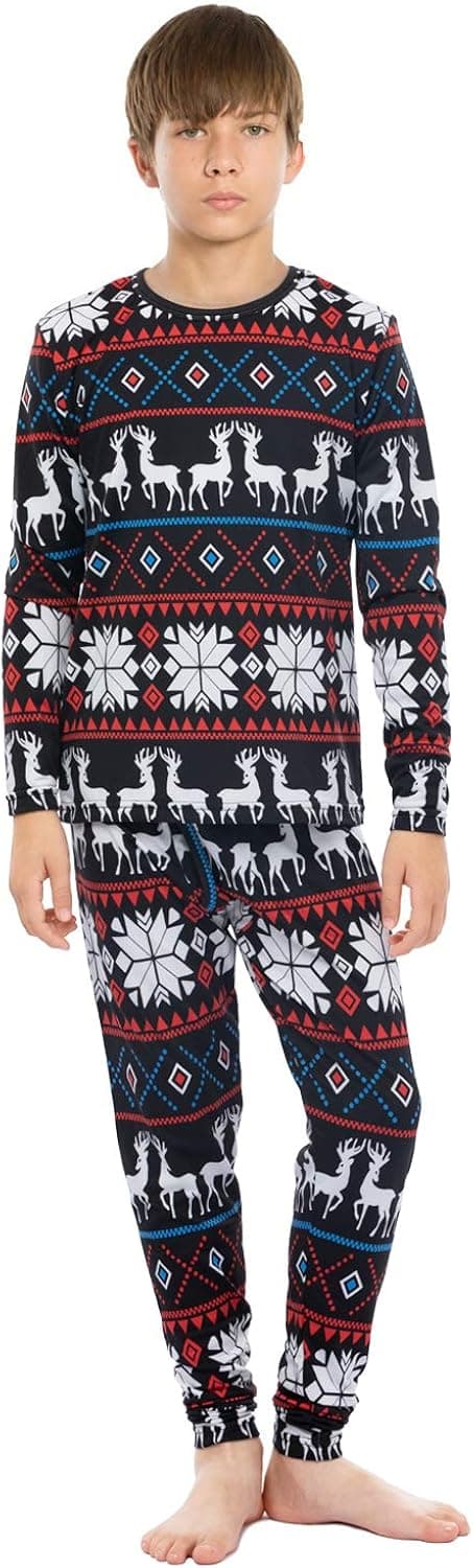 ViCherub Thermal Underwear Set for Boys Long Johns Fleece Lined Kids Base Layer Thermals Sets Boy