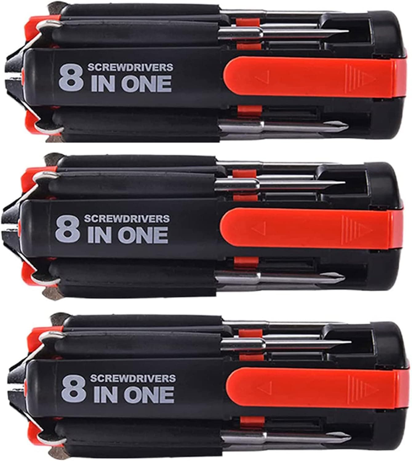 8 Screwdrivers In 1 Tool with Worklight and Flashlight, Multi Screwdriver Tool All In One Tool Set with 6 Led Torch, Portable General Professional Repair Tool for Home Kitchen Car (3pcs)