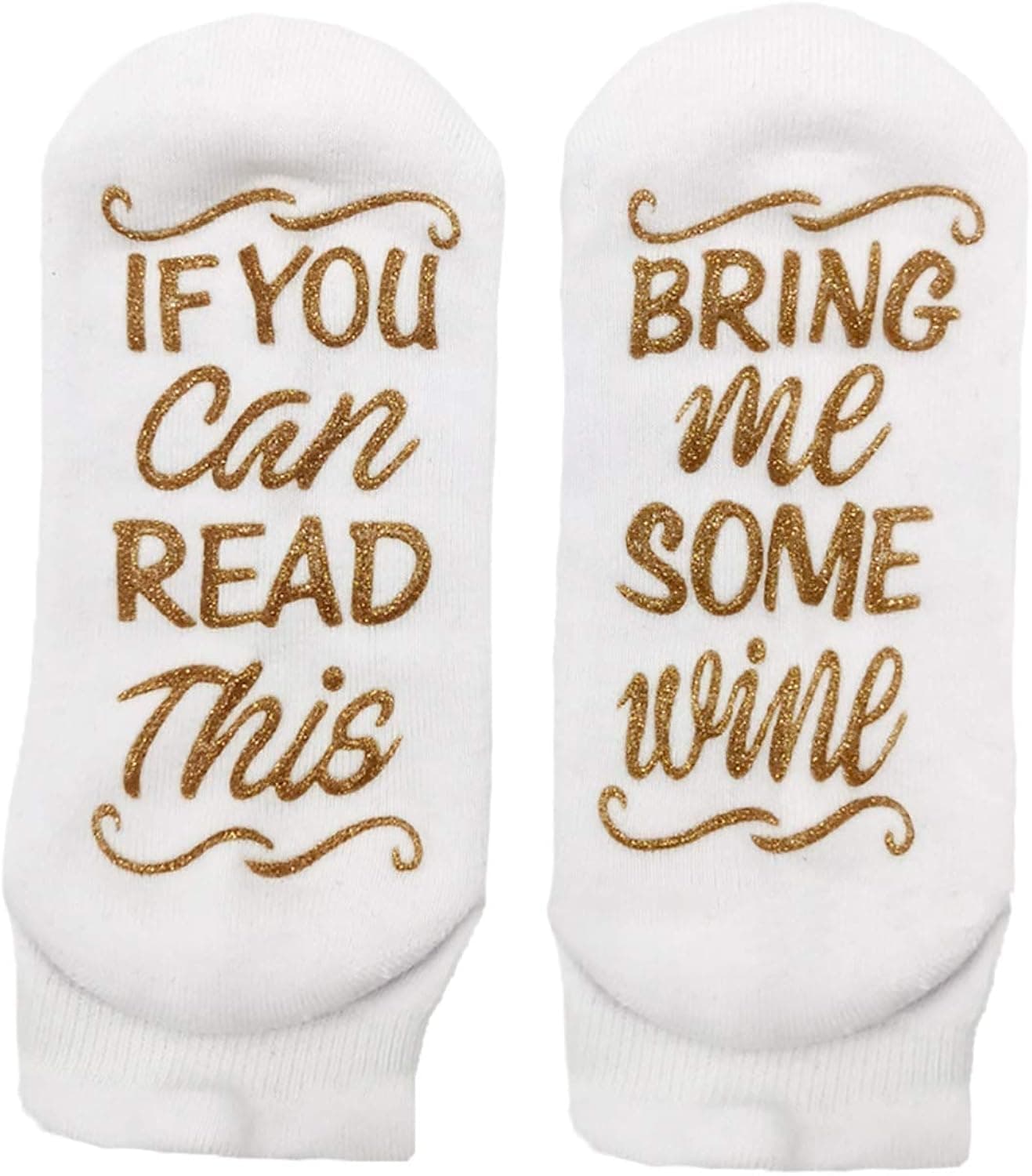 Women's Novelty Gift Wine Socks: If You Can Read This Bring Me Some Wine, Funny Saying Socks For Men and Women (White)