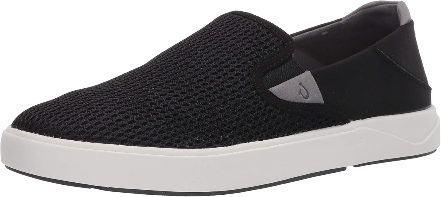OLUKAI Lae'ahi Men's Slip On Sneakers, Lightweight Barefoot Feel & Breathable Mesh, Water Resistant Heel & Wet Grip Rubber Soles, Removable Gel Insert