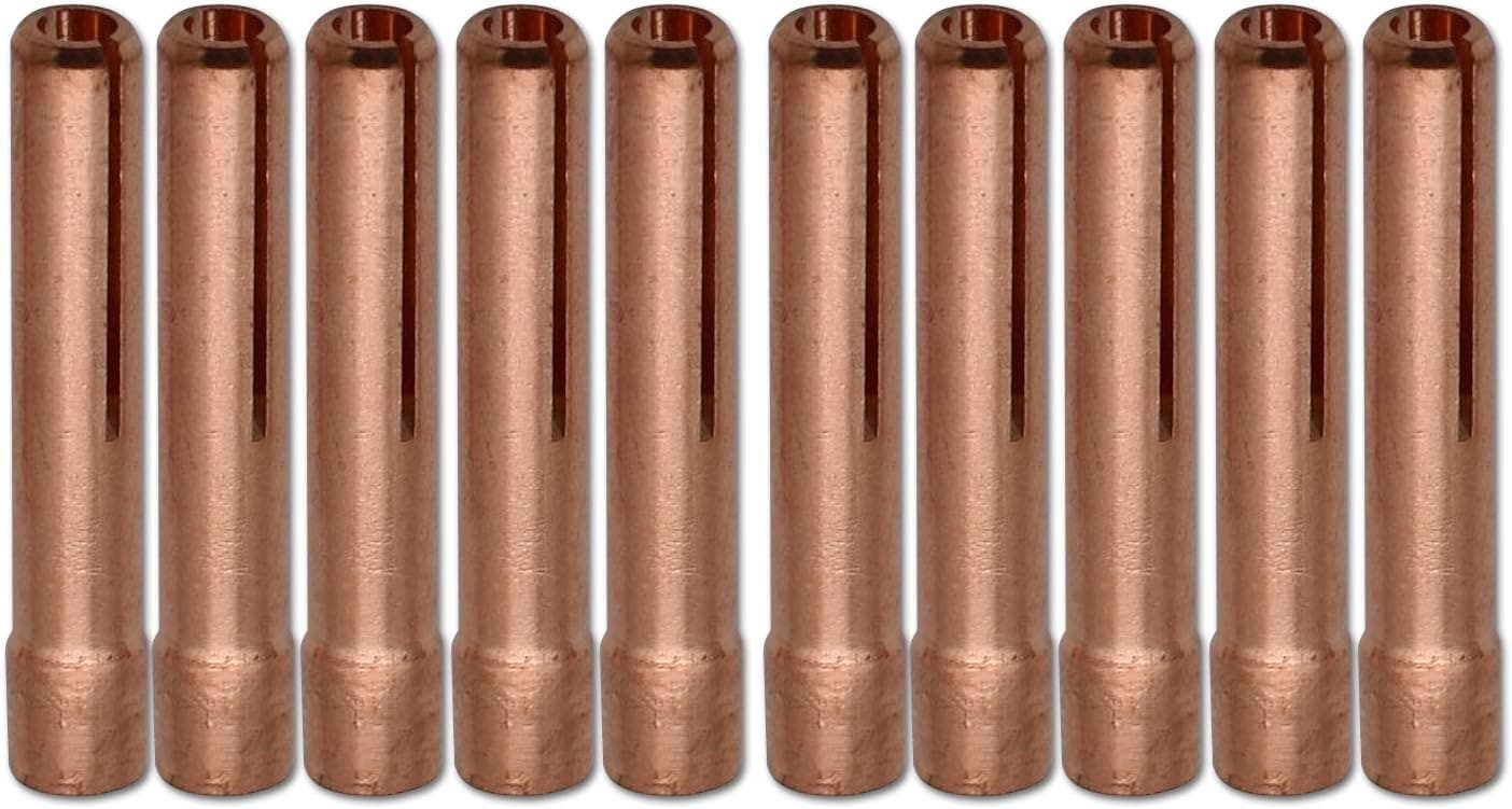 10PK TIG Collets 13N23 3/32" & 2.4mm For TIG Welding Torch 9, 20 and 25 Series in Lincoln Miller ESAB Weldcraft CK Everlast