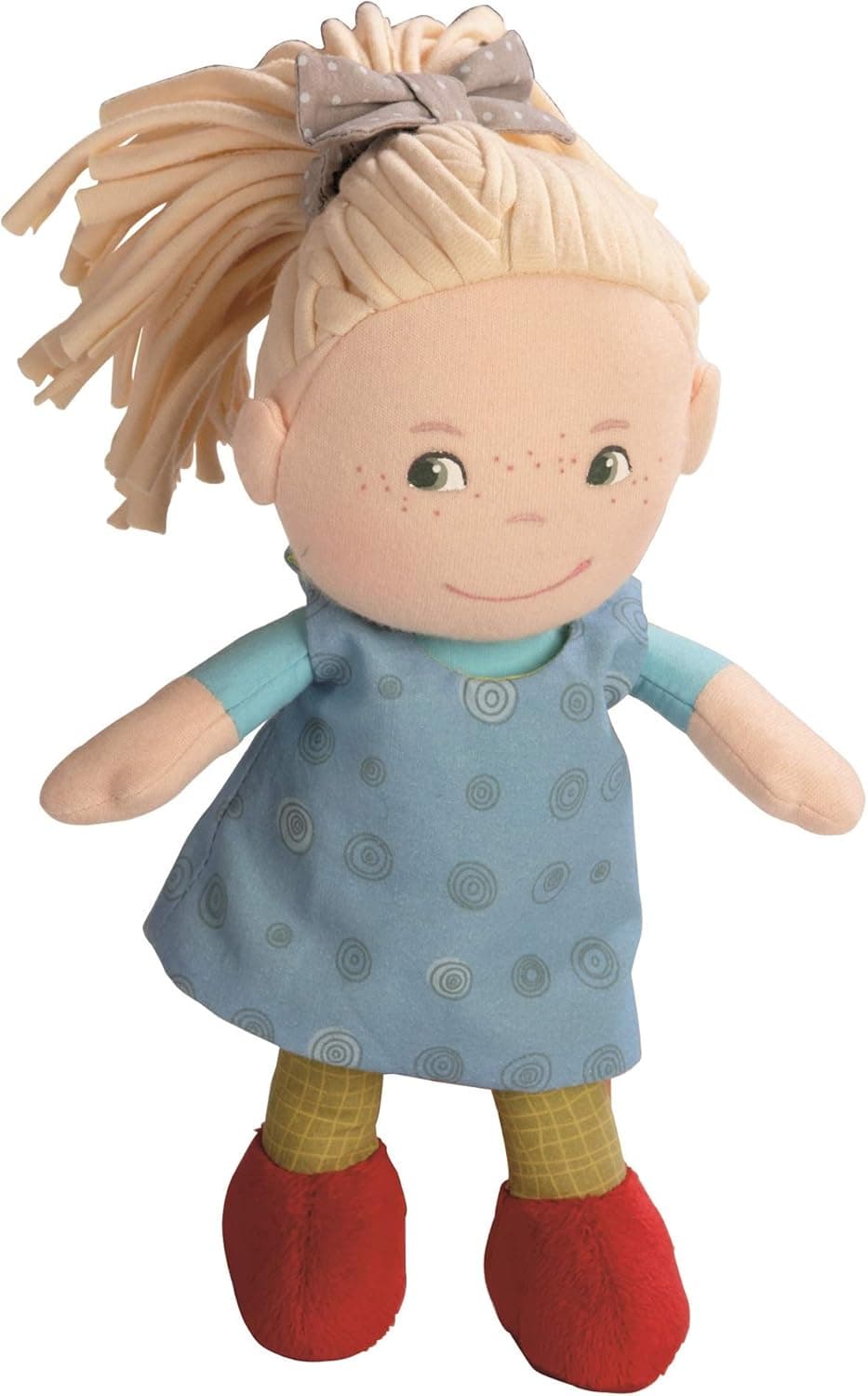HABA Soft Doll Mirle 8" - First Baby Doll with Blonde Pony Tail for Ages 6 Months +