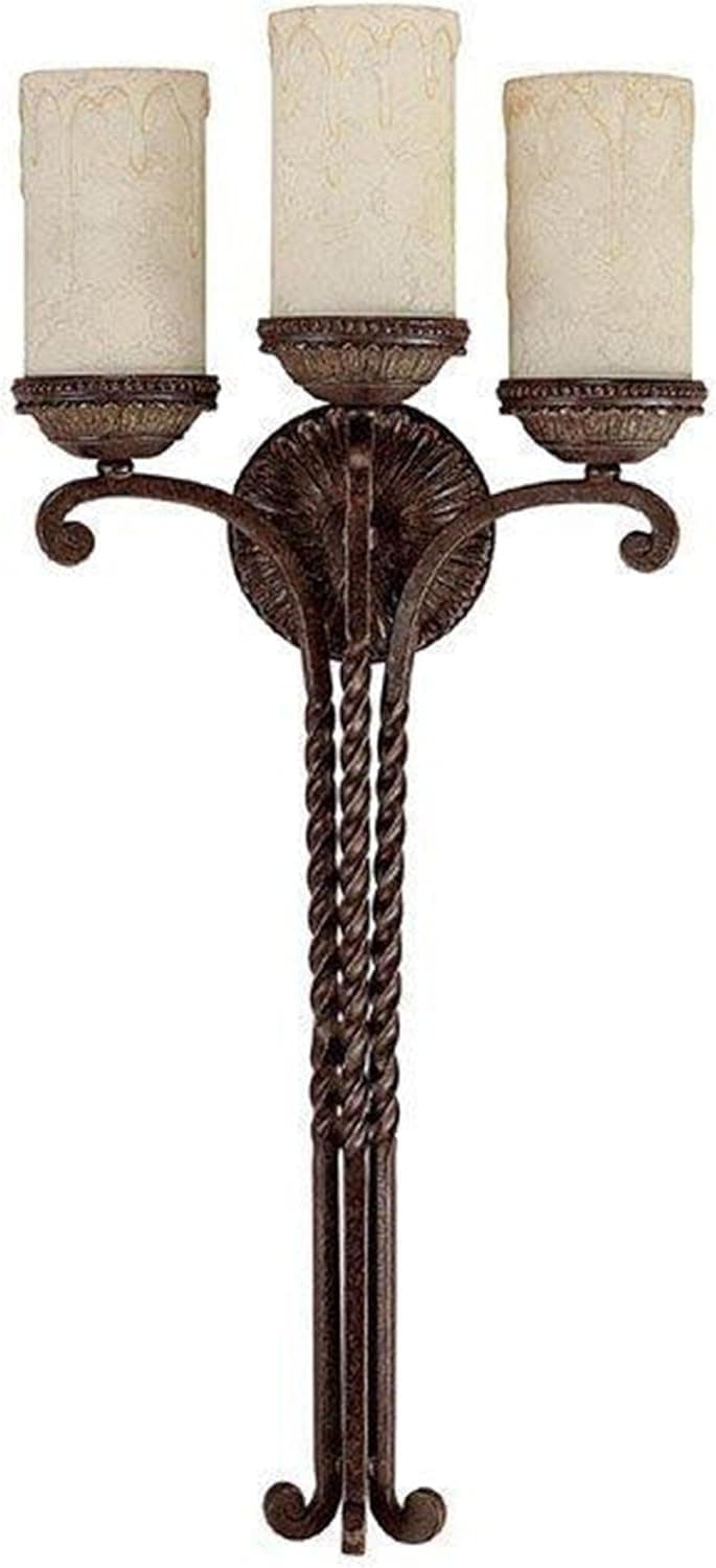 Capital Lighting 1594WB-261 Wall Sconce with Rust Scavo Glass Shades, Weather Brown Finish