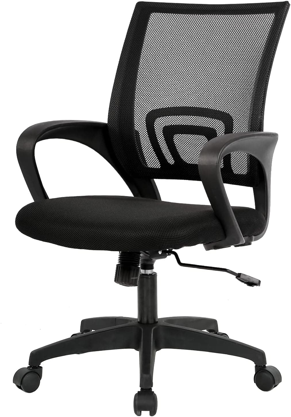 BestOffice Ergonomic Desk Mid-Back Mesh Computer Lumbar Support Comfortable Executive Adjustable Rolling Swivel Task Chair with Armrests(Black)