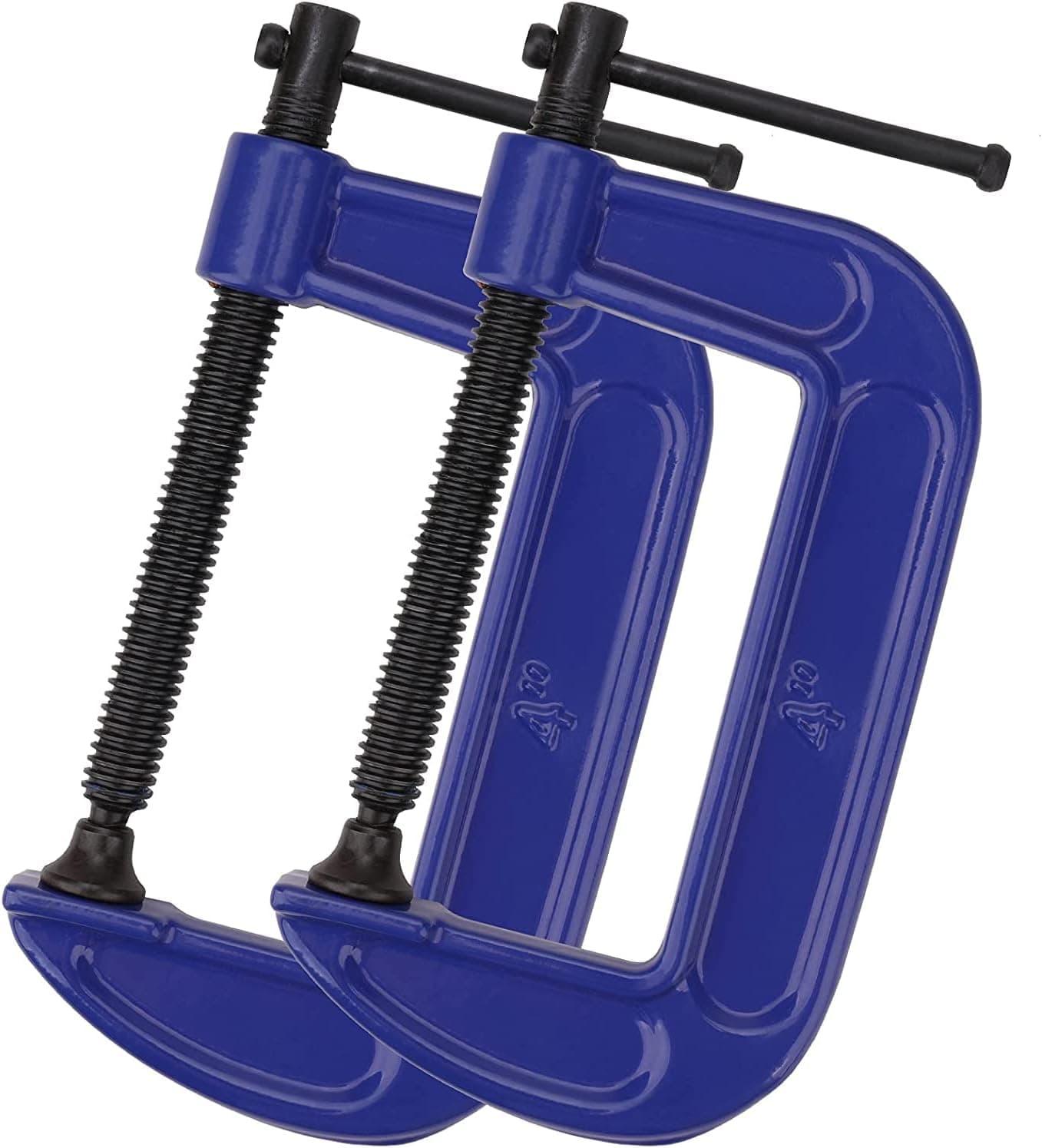 CEE 2Pack 4 Inch C Clamps Set, Heavy Duty C Clamps for Woodworking, Industrial Strength G Clamps for Welding, Building, Household Clamping Projects, Blue