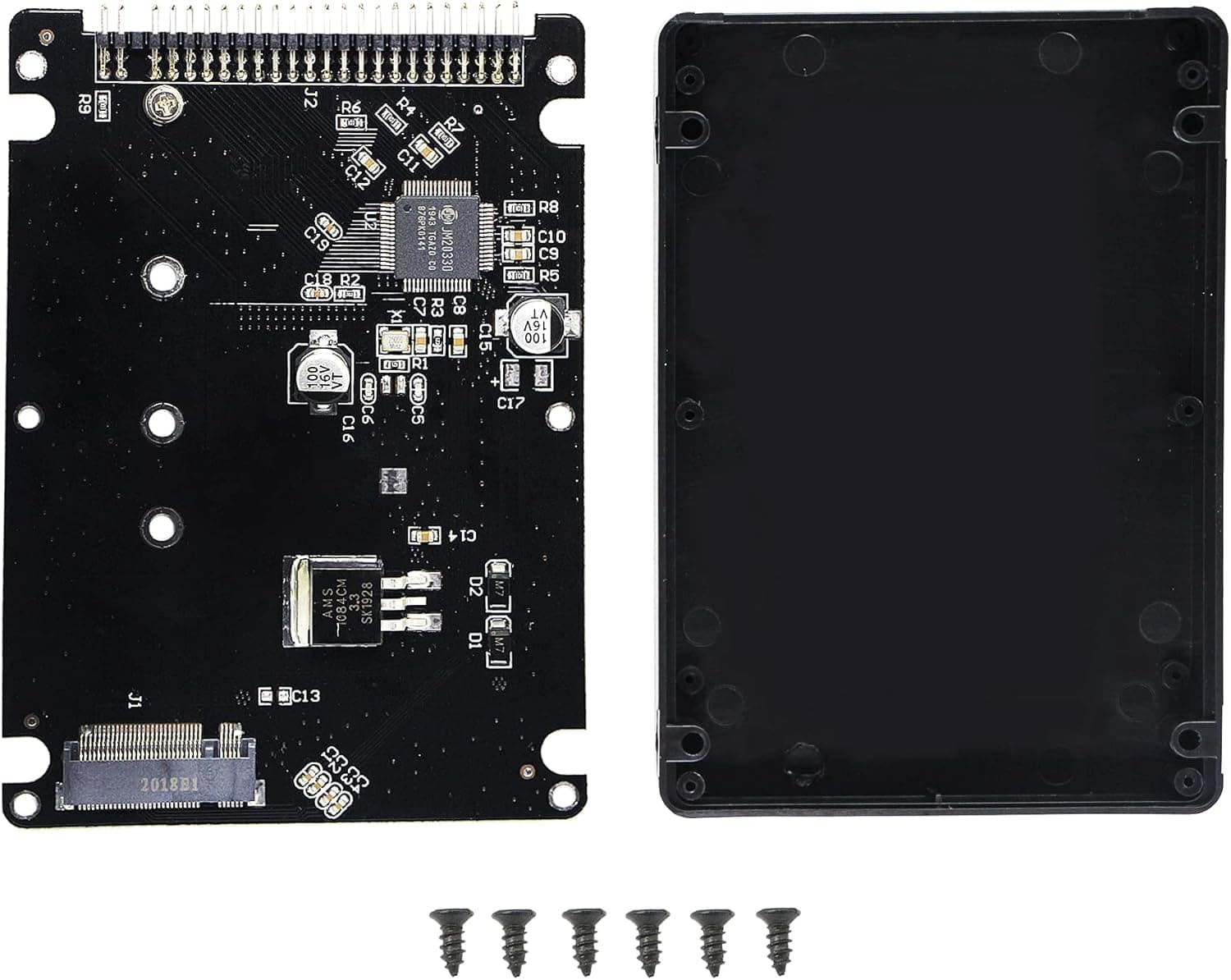 GINTOOYUN M.2 NGFF SATA SSD to 2.5" IDE 44pin Enclosure Adapter, Black for Notebook Laptop,Desktop Computer and More