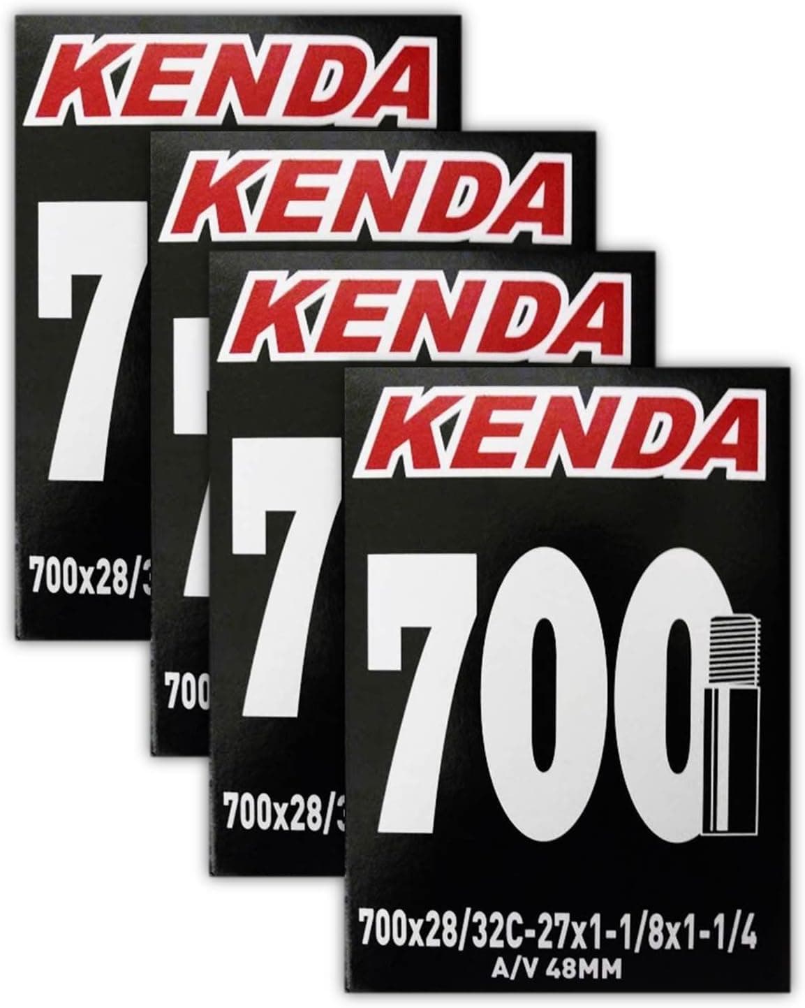 Kenda 700c x 28/32 48mm Schrader Valve Bike Tube Bundle - FOUR (4) PACK