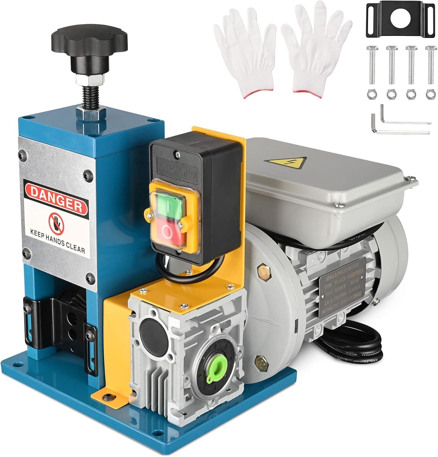 Yescom Electric Automatic Wire Stripping Machine Benchtop Powered Cable Stripper Tool 0.12-1" for Scrap Copper Recycling