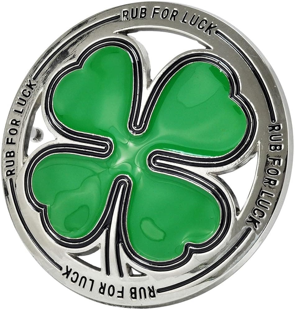 Buckle Rage Adult Mens Rub For Luck Shamrock 4 Leaf Clover Belt Buckle Green