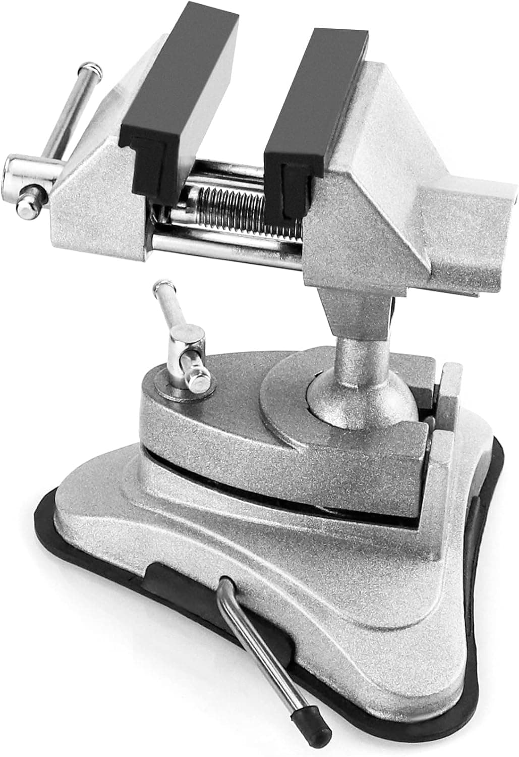 QWORK Mini Table Suction Vise for DIY Repairs, High Specification Hobby and Craft Suction Cup Type Aluminum Alloy Table Vice for Modeling, Painting, Gluing, Soldering