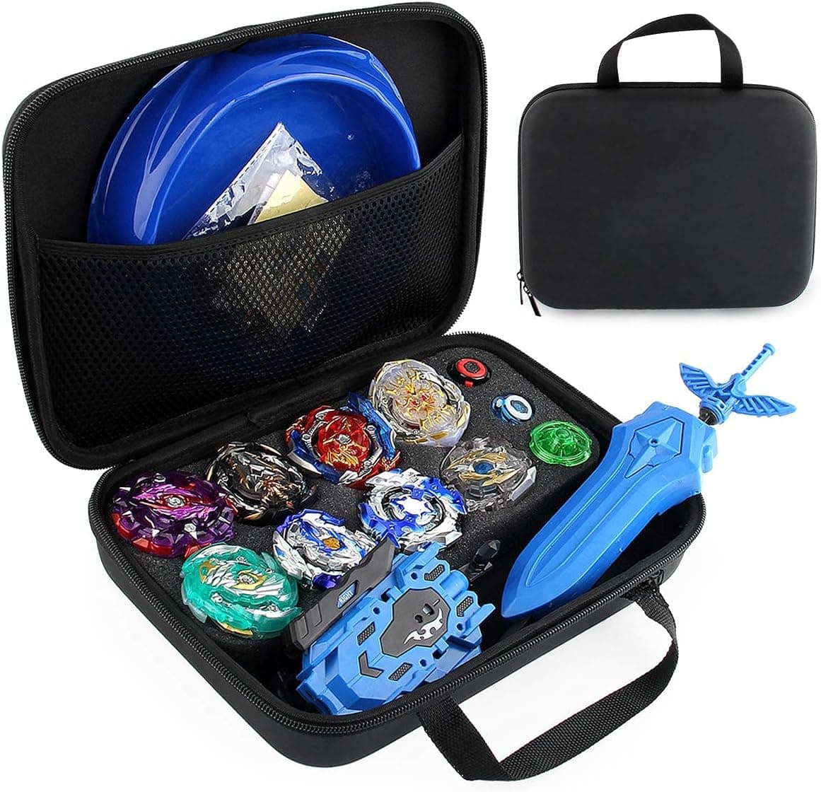 PWTAO Bey Battling Top Burst Blade Gyro Toy Battle Set 8 Spinning Top Burst Gyros 2 Launchers Combat Battling Game with Portable Storage Box Gift for Kids Children Boys Ages 6+