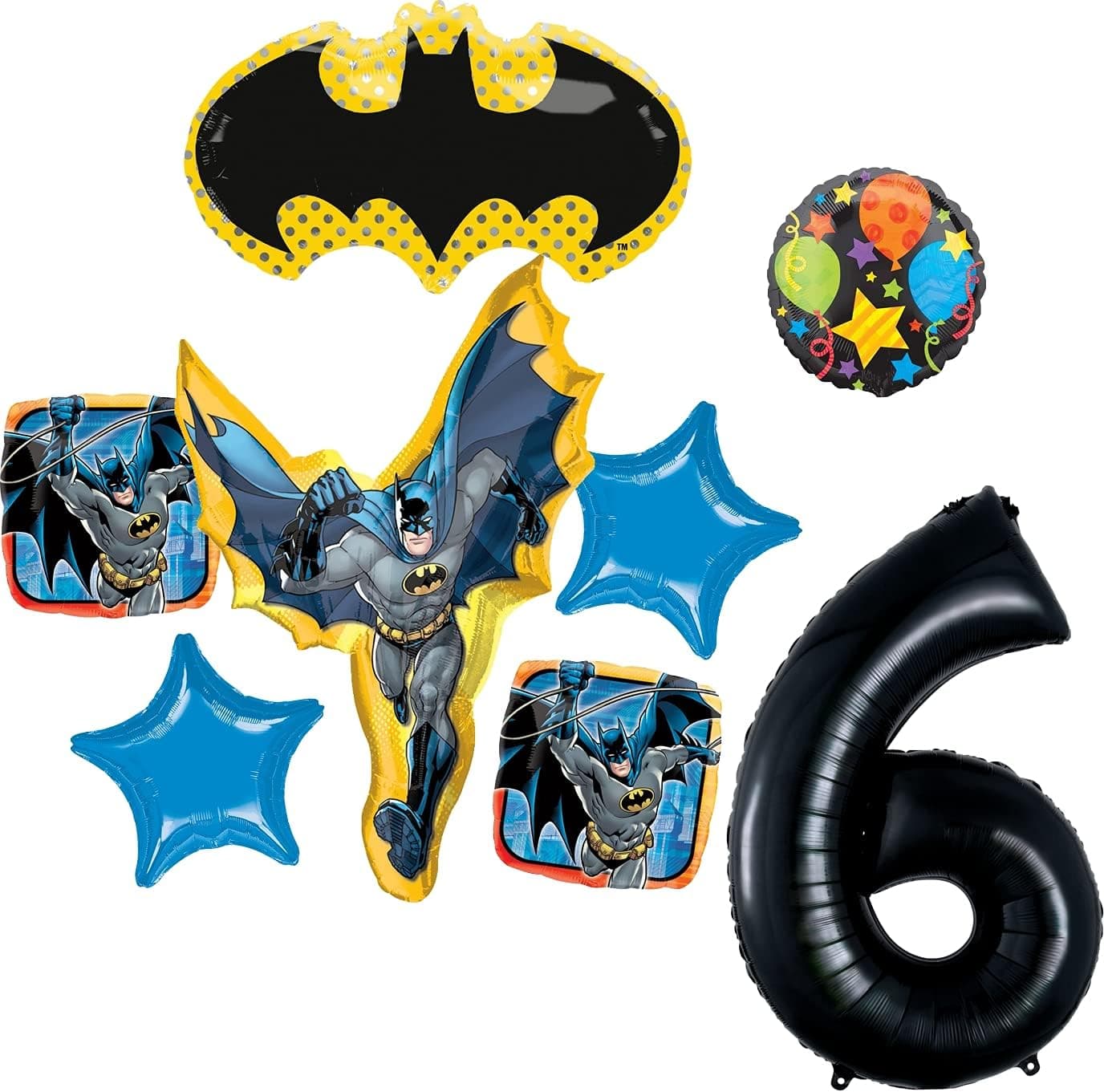 The Ultimate Bat Man 6th Birthday Party Supplies and Balloon Decorations