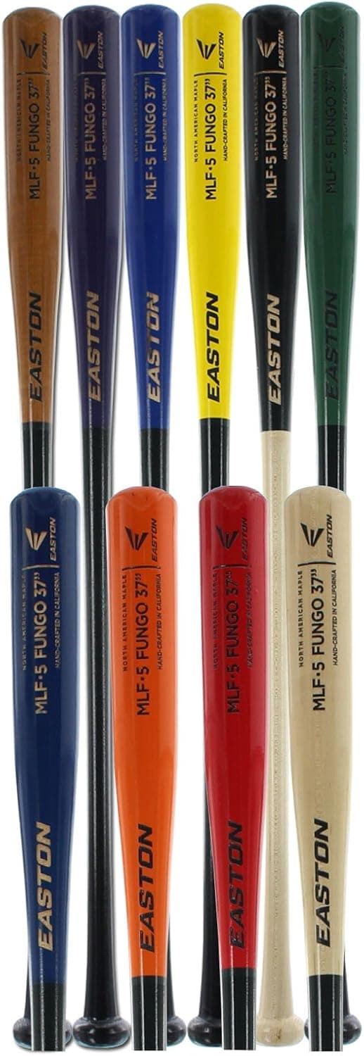 Easton MLF5 Maple Fungo Wood Baseball Bat | 37 Inch | Black/Clear | 2020 | Handcrafted in USA
