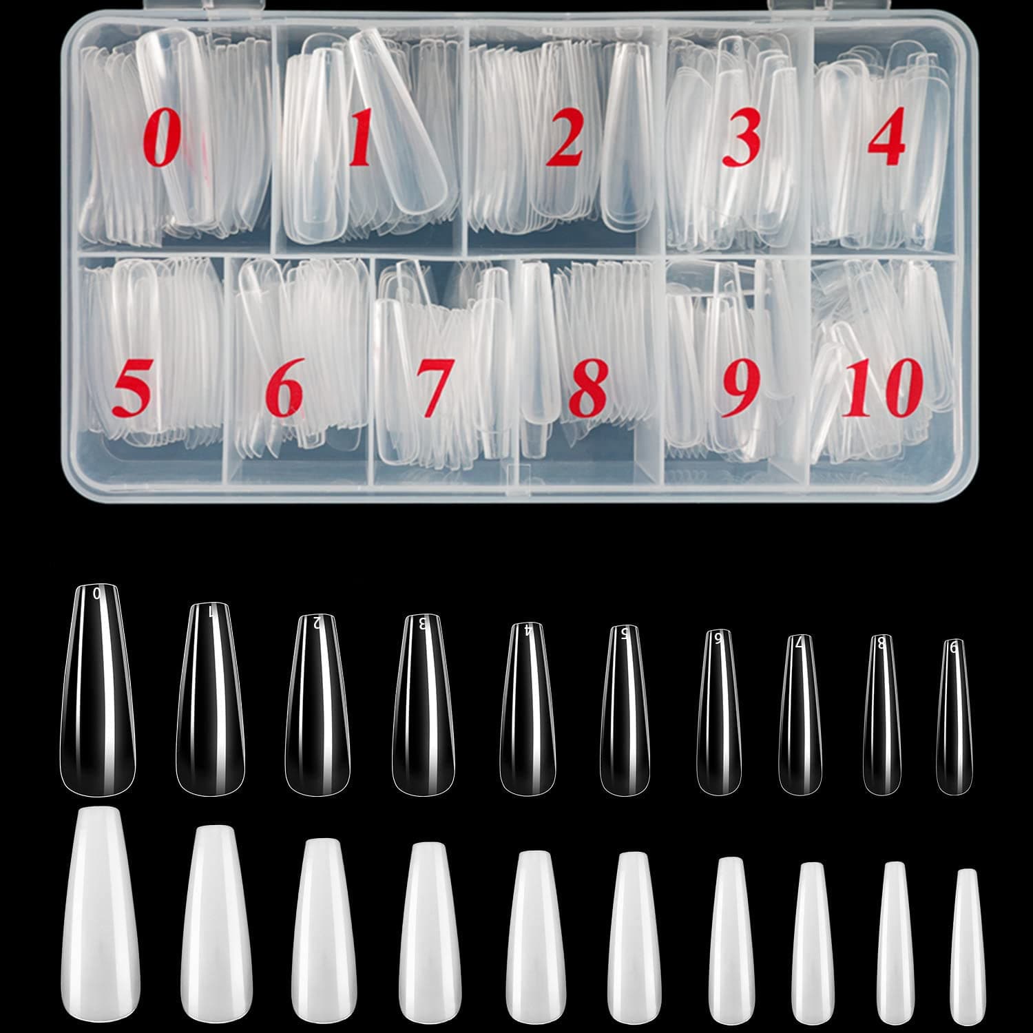 VinewS Long Ballerinas Coffin nails 1000pcs Long Press on Nails Full Cover Fake Nai