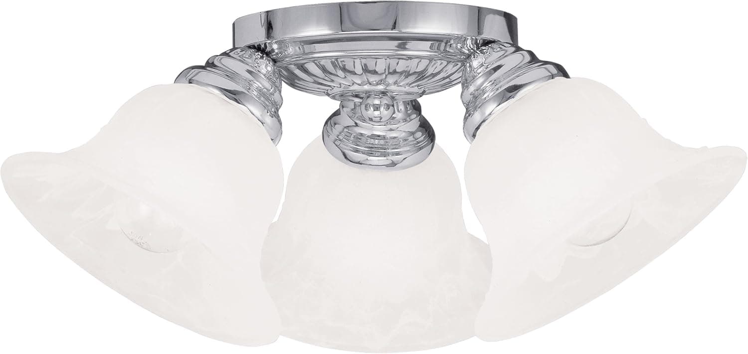 Livex Lighting 1529-05 Edgemont 3-Light Ceiling Mount, Chrome