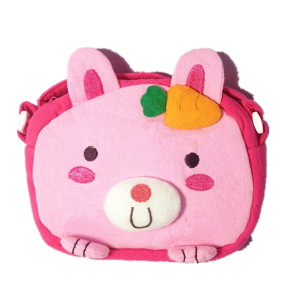 CM Star Kids Cotton Cute Animal Crossbody bag handbag purse (LITTLE PINK BUNNY)