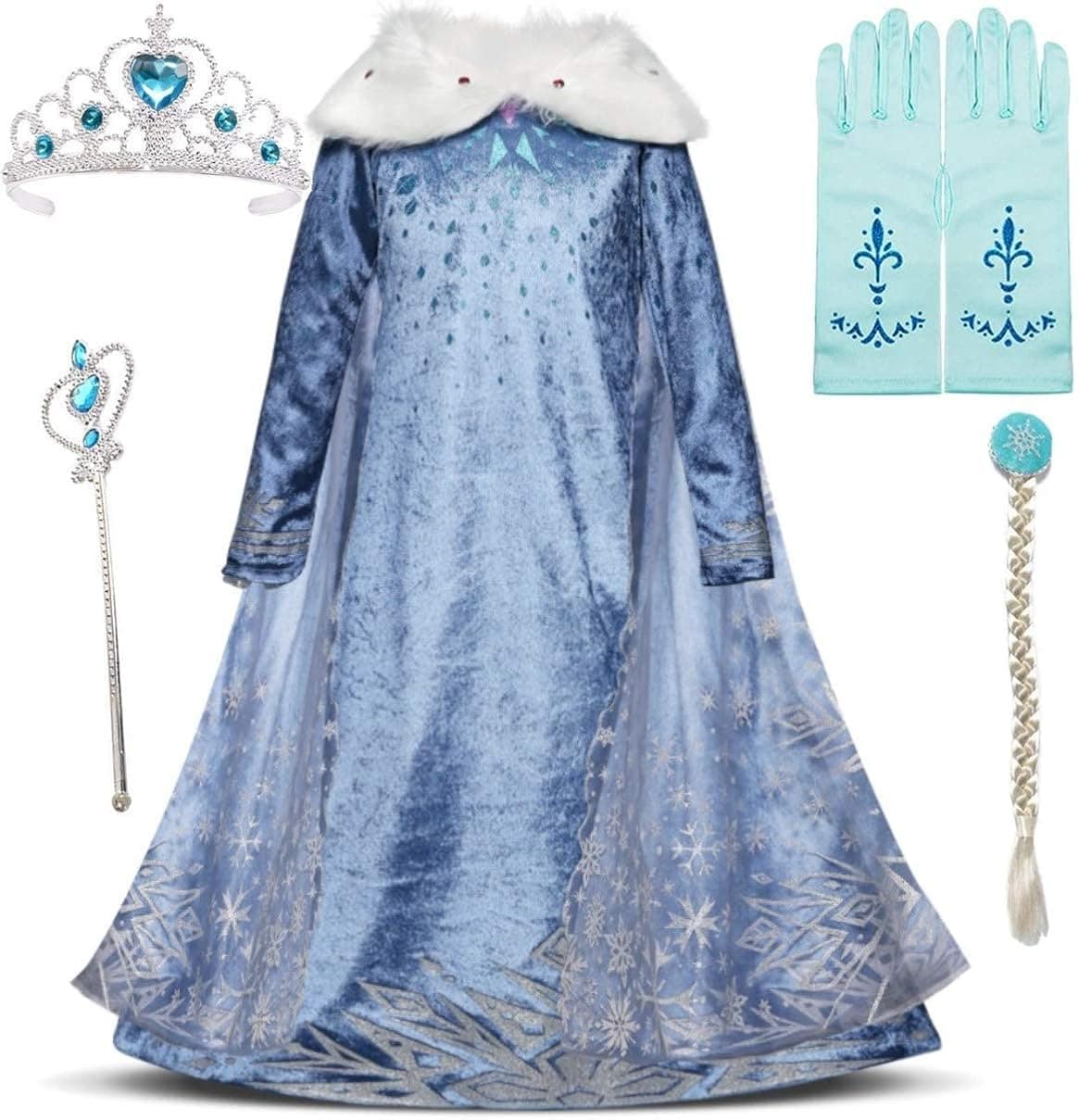 Princess Dress for Girls Winter Outfit Birthday Party Dress up for Girls Halloween Carnival Party Cosplay Fancy Dress