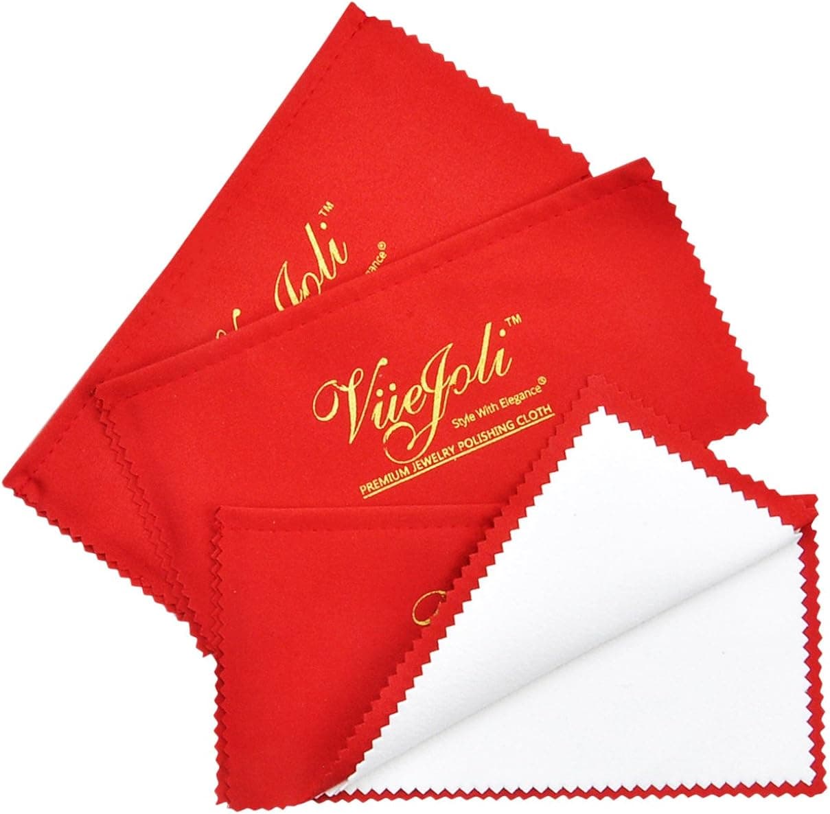 3 Pack 4Ply Premium Jewelry Polishing Cloth for Gold Silver Jewelry Coins Gemstones Watches Flatware Lint-Free w/ Complimentary Microfiber Cleaning Cloth