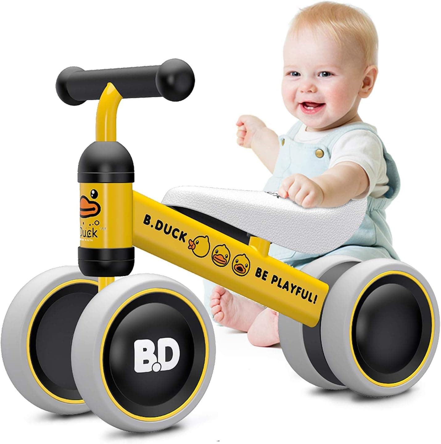 Ancaixin Baby Balance Bikes 10-24 Month Toddler Walker | Riding Toys for 1 Year Old Boys Girls | No Pedal Infant 4 Wheels Bicycle | Best First Birthday Gifts New Year Holiday