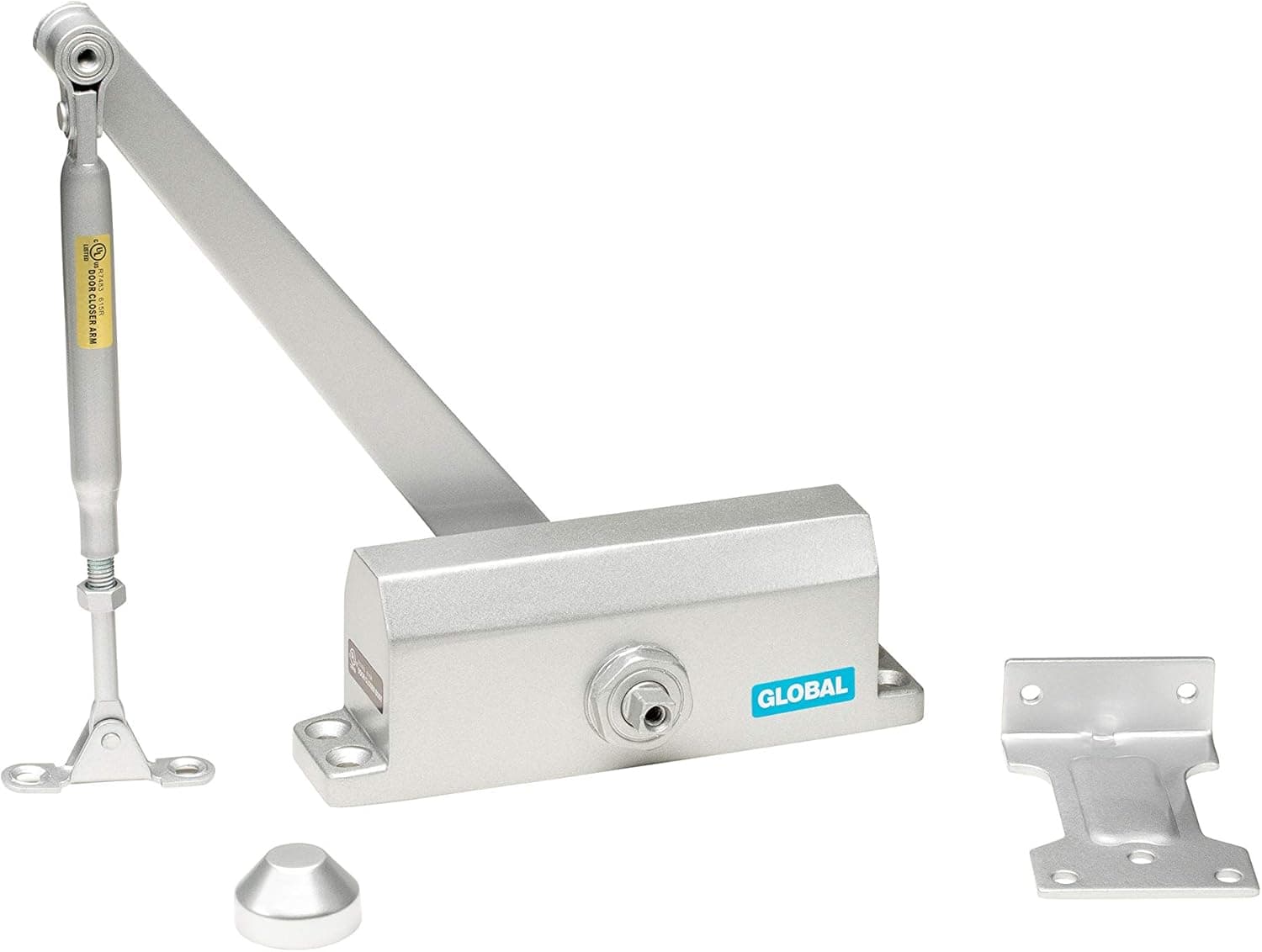 Global Door Controls Residential/Light Duty Commercial Door Closer with Parallel Arm Bracket in Aluminum - Size 2