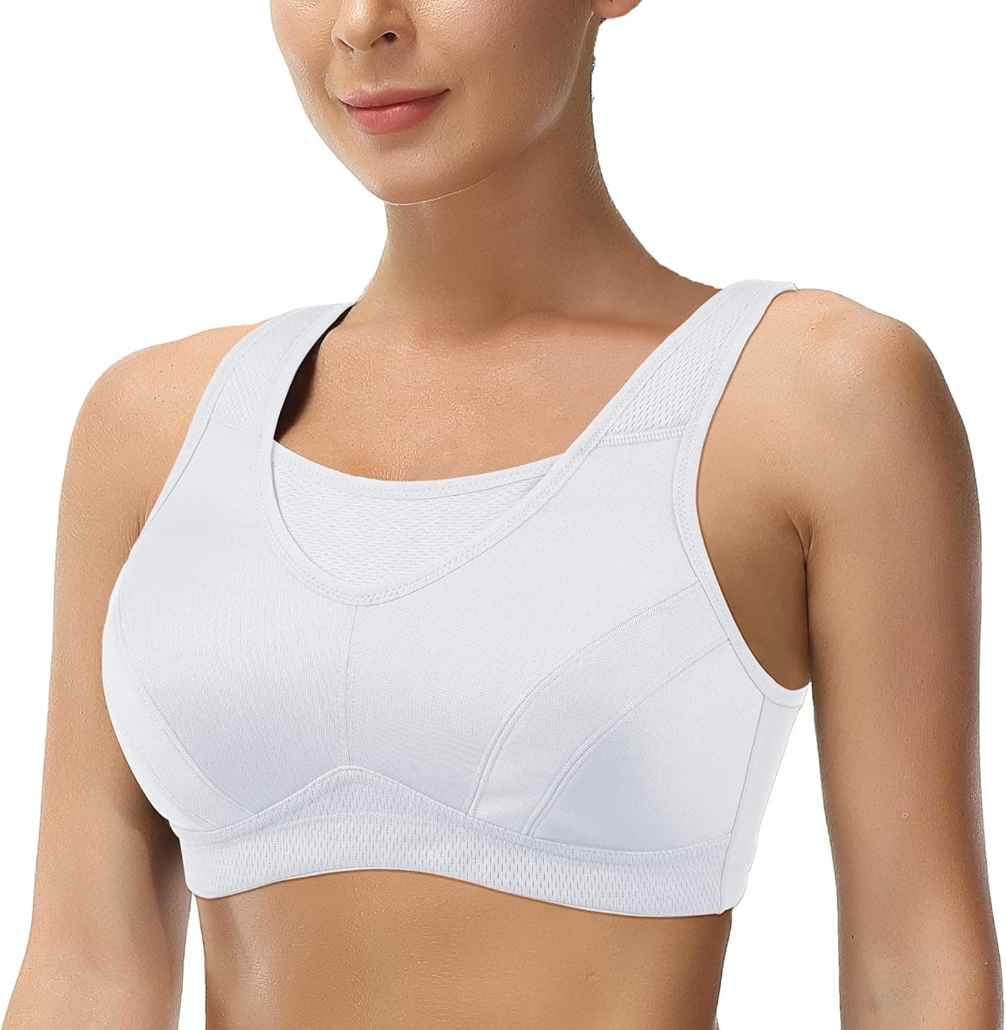 ZeroBound Women's Sports Bra High Impact Large Bust Full Coverage Workout Bras Adjustable Wirefree NO Padded Bra