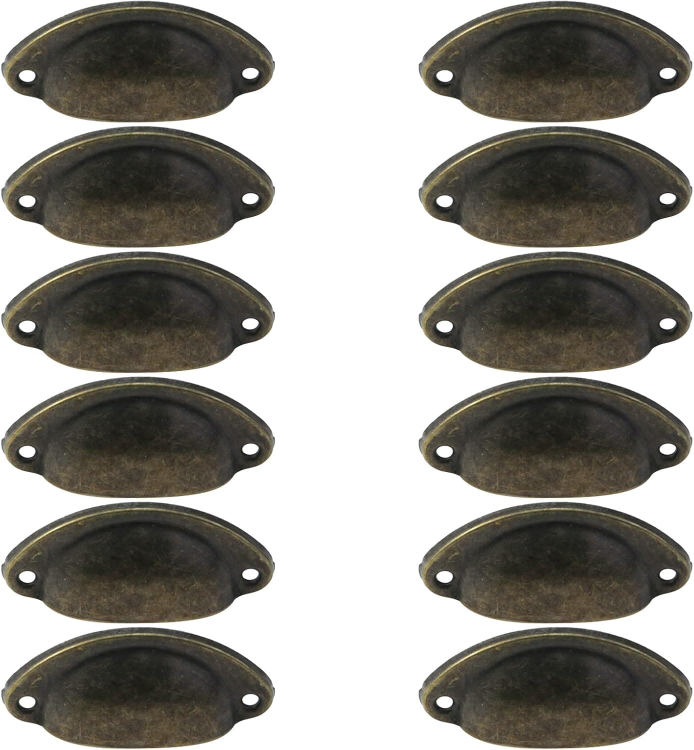 Antrader 12-Pack 1.6-inch Metal Semicircle Knobs Vintage Decorative Pull Handle Bronze Tone for Cabinet Drawer Door