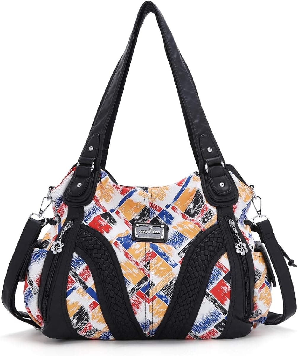 Soft Washed Leather Hobo Women Handbags Roomy Multiple Pockets Street ladies' Shoulder Bag Fashion Tote Satchel Bag…