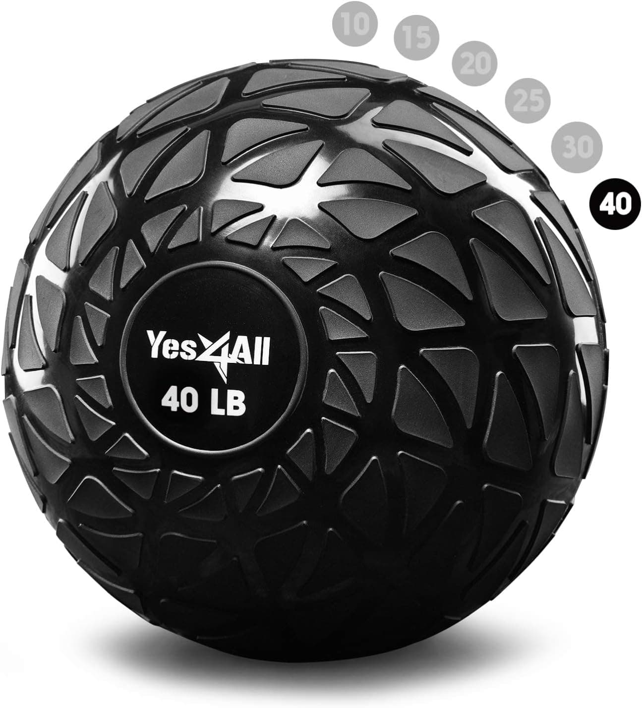 Yes4All Slam Balls (Tread Black, Blue, Teal, Orange & Glossy) 10-40lbs for Strength, Power and Workout – Slam Medicine Ball